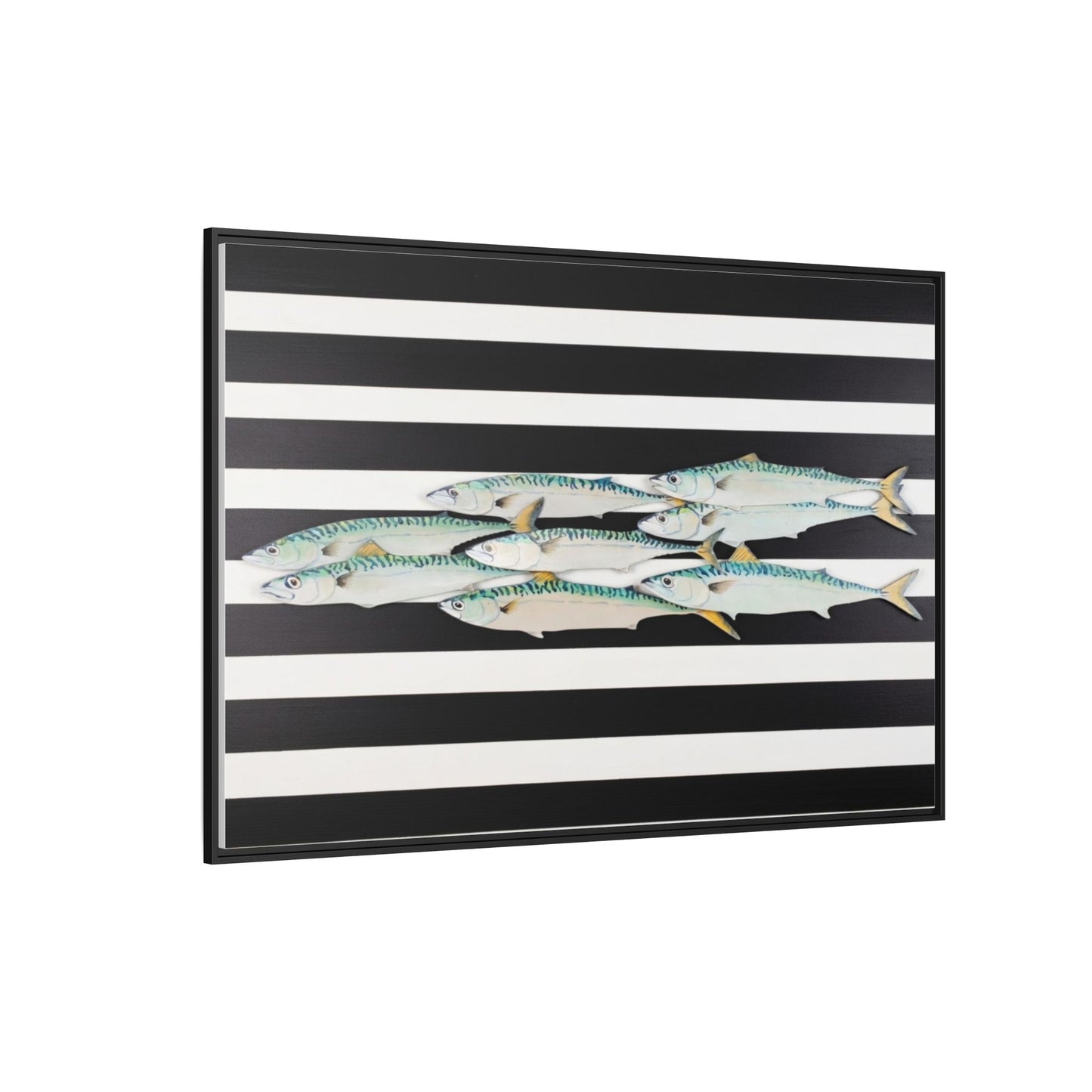 Striped Mackerel Canvas Print — Framed Matte Fish Wall Art