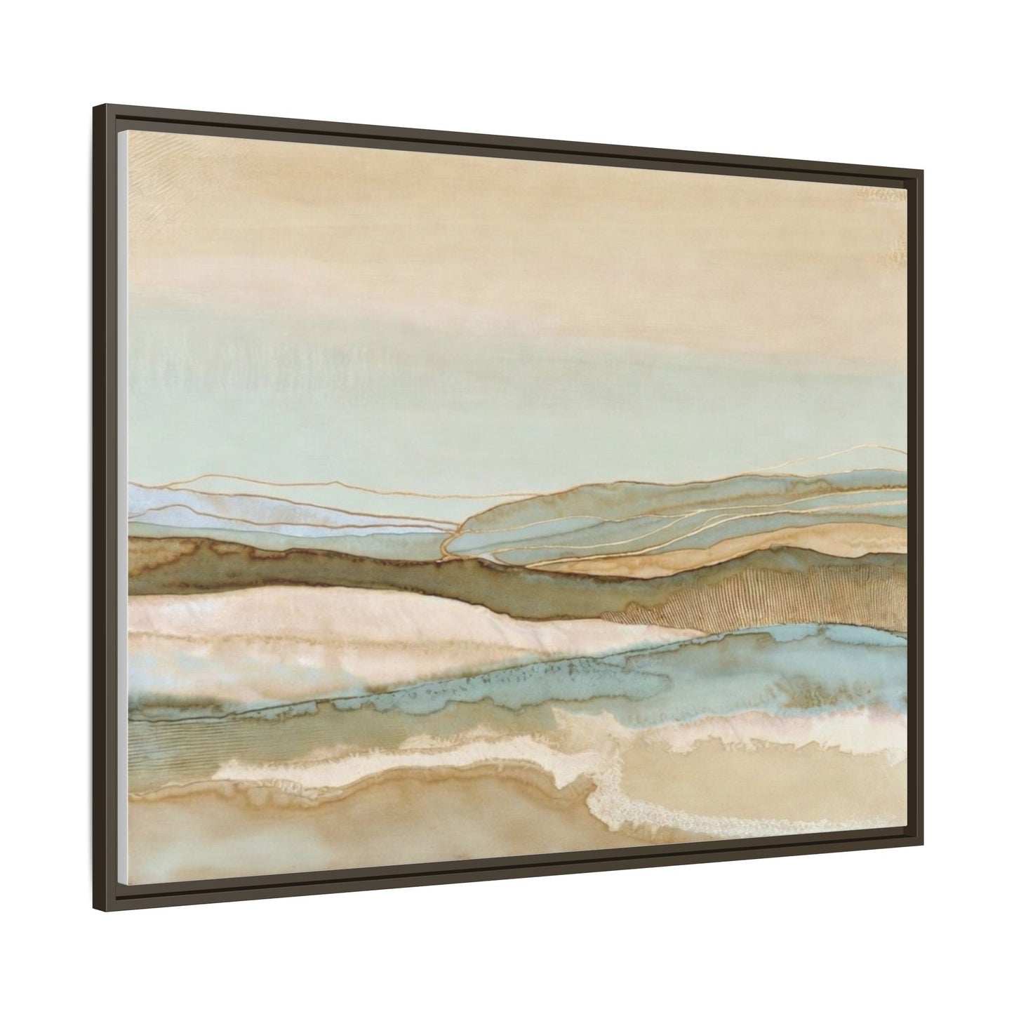 Framed Matte Canvas Coastal Abstract Landscape Wall Art