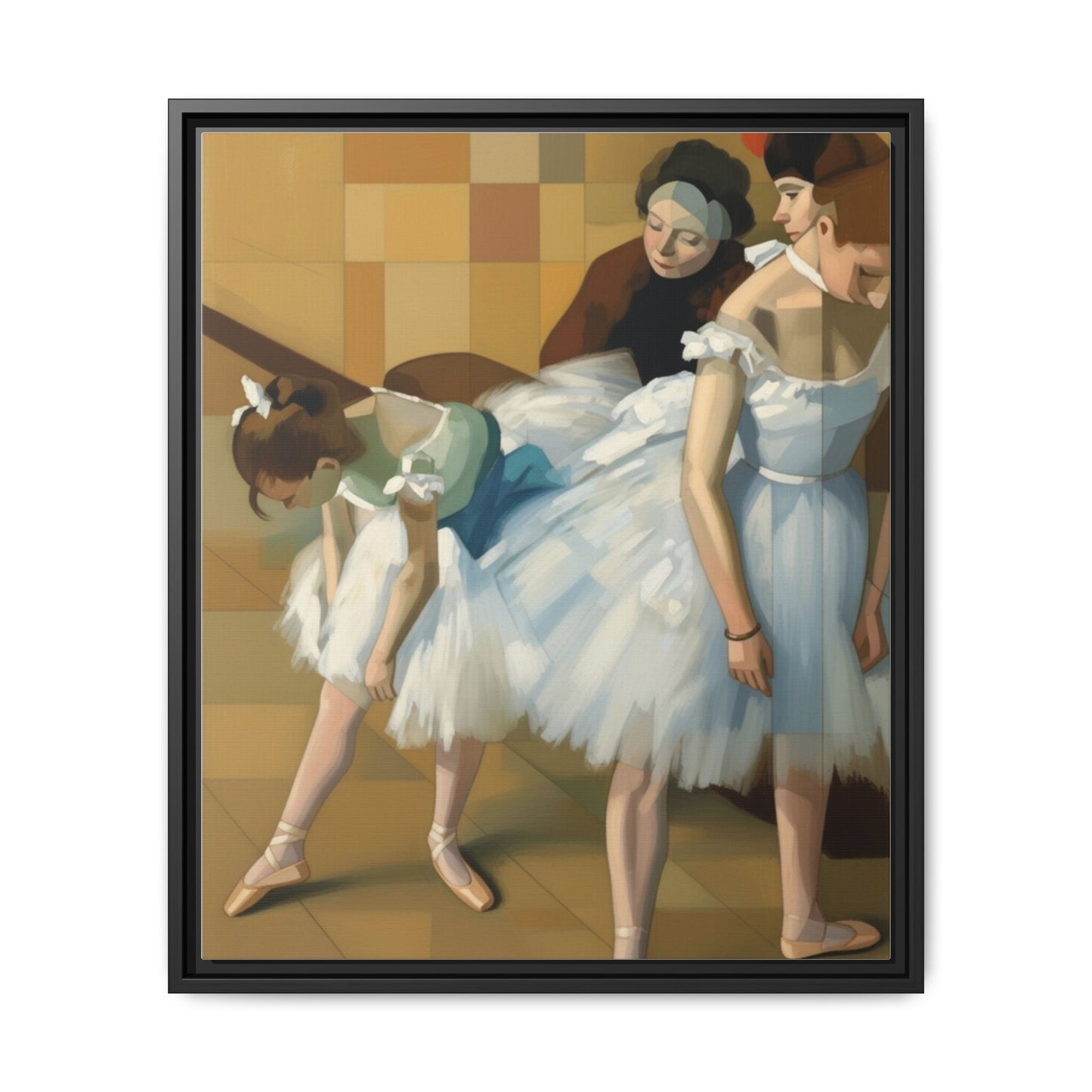 Ballet Dancers Matte Framed Canvas – Impressionist Dance Wall Art