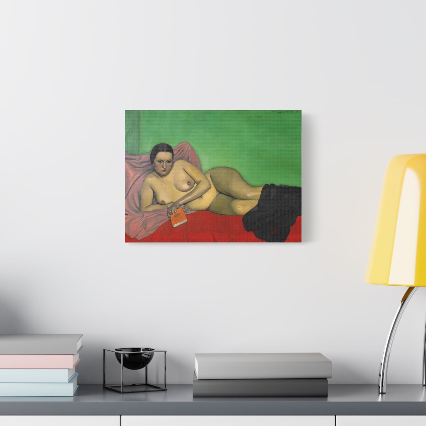 Femme nue tenant un livre by Félix Vallotton Matte Canvas Wall Art Print