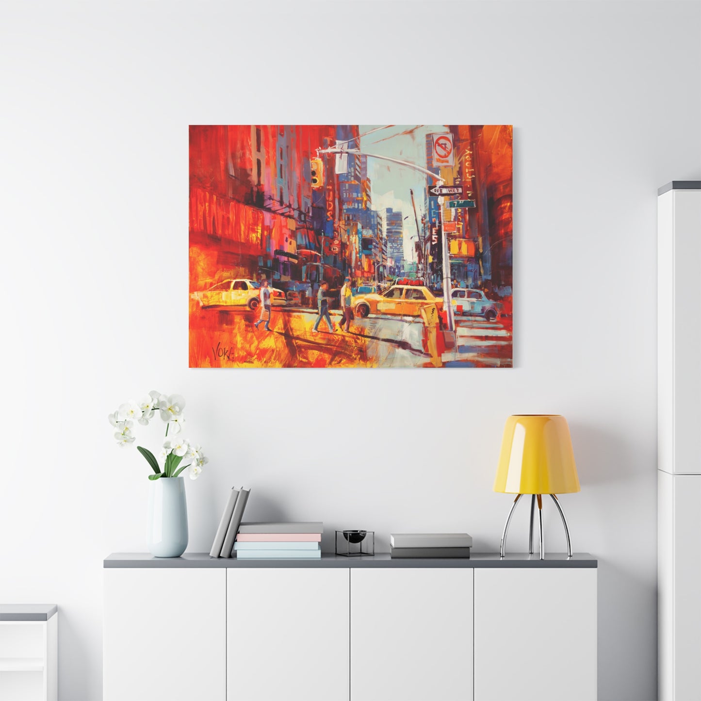 New York 7th AV attributed to Voke Canvas Wall Art — Matte Stretched Canvas