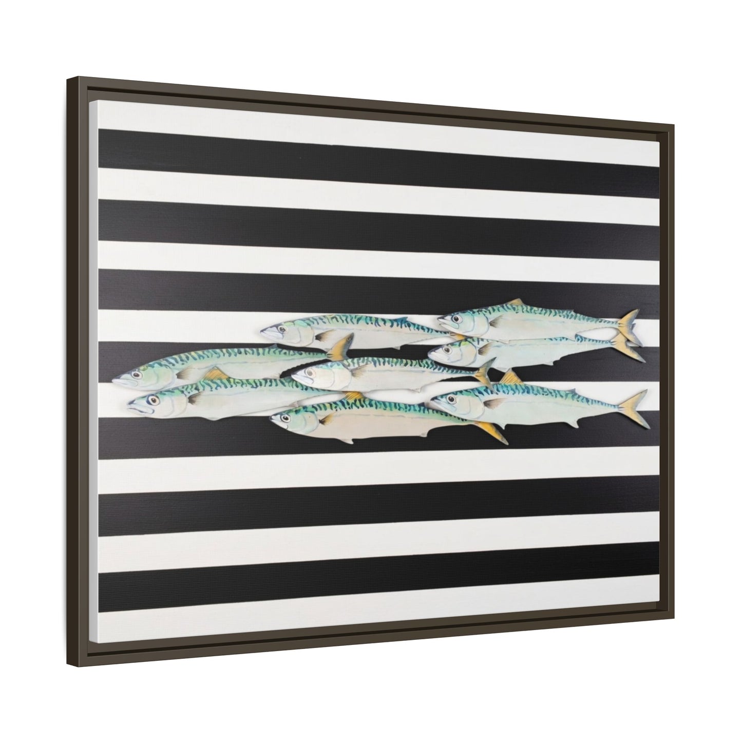 Striped Mackerel Canvas Print — Framed Matte Fish Wall Art