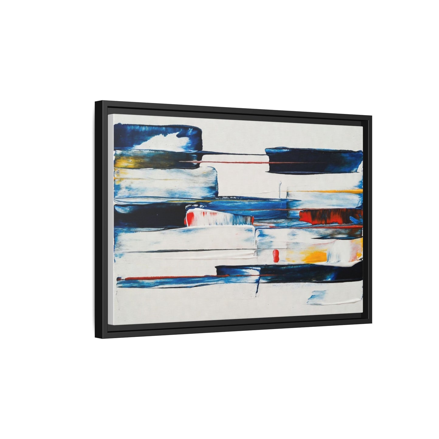 Abstract Coastal Brushstrokes Framed Canvas Print