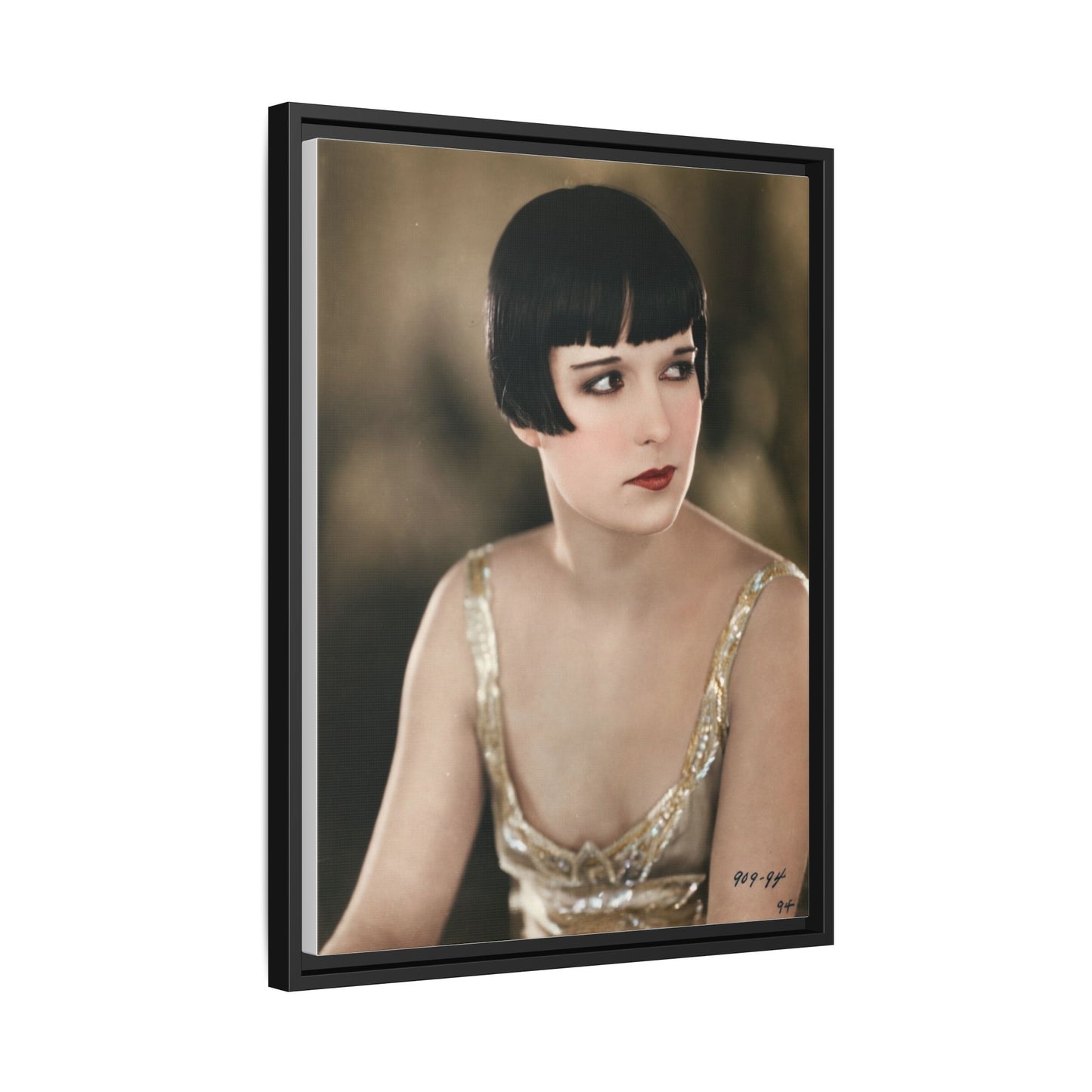 Vintage Louise Brooks Portrait Matte Canvas Framed Wall Art