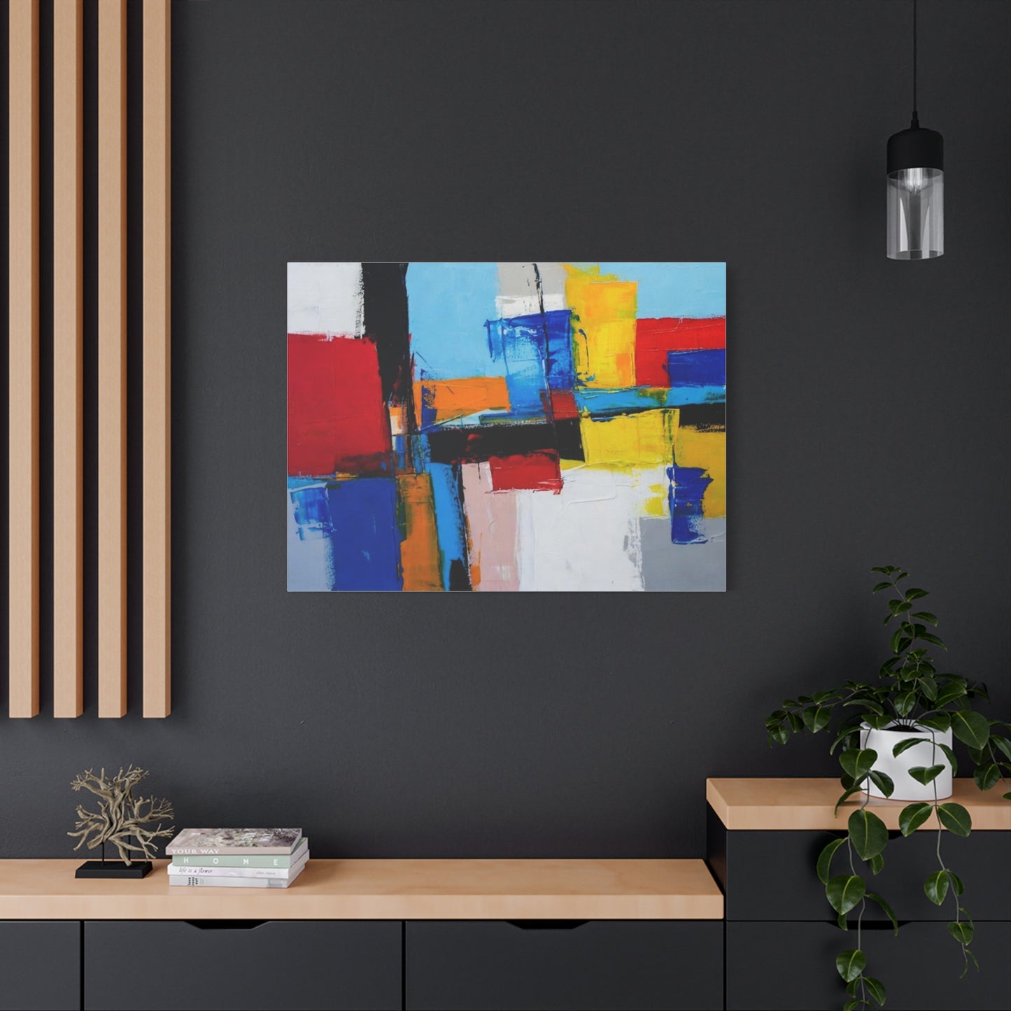 Abstract Color Block Canvas Print — Modern Geometric Wall Art