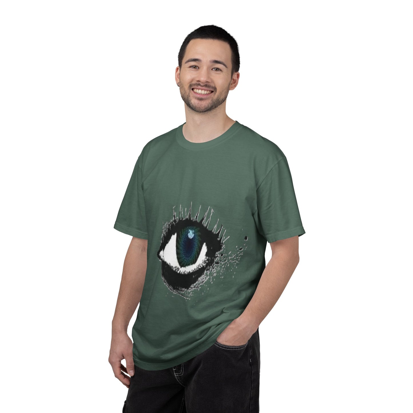 Eye Graphic T-Shirt — Blue Iris Grunge Art Tee