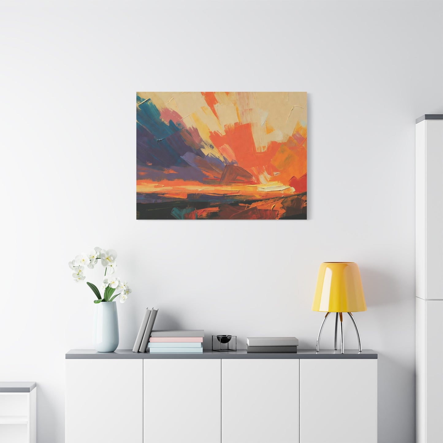Abstract Sunset Landscape Canvas Print — Matte Stretched Wall Art