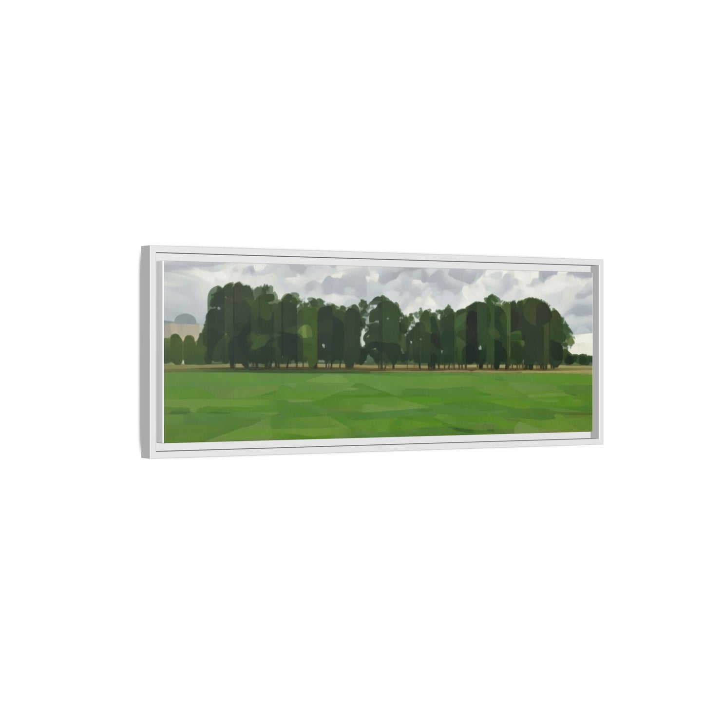 Framed Matte Canvas Print — Minimalist Green Landscape Art