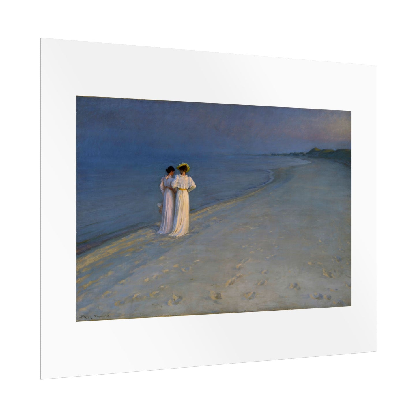 Summer evening on Skagen's Beach by P.S. Krøyer Wall Art Print