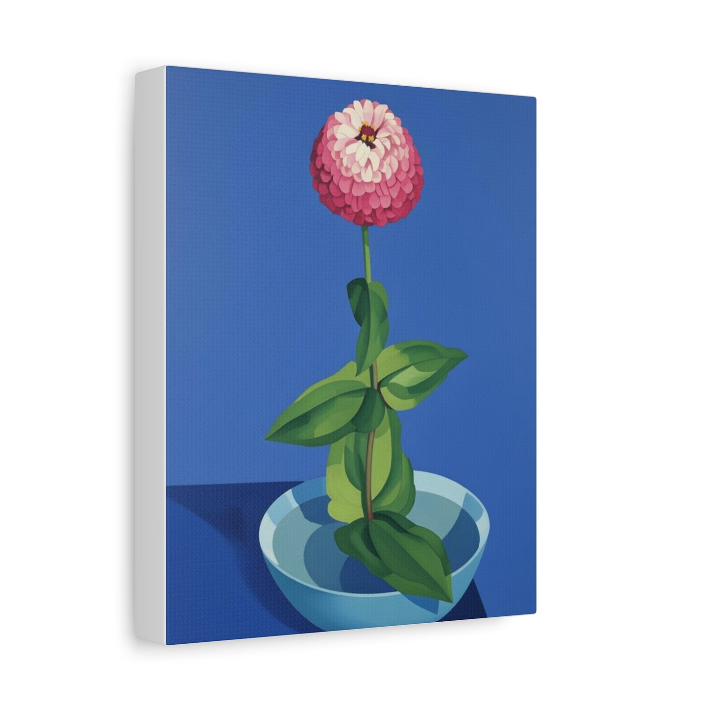 Pink Zinnia Still Life Matte Canvas Wall Art — Stretched 1.25"