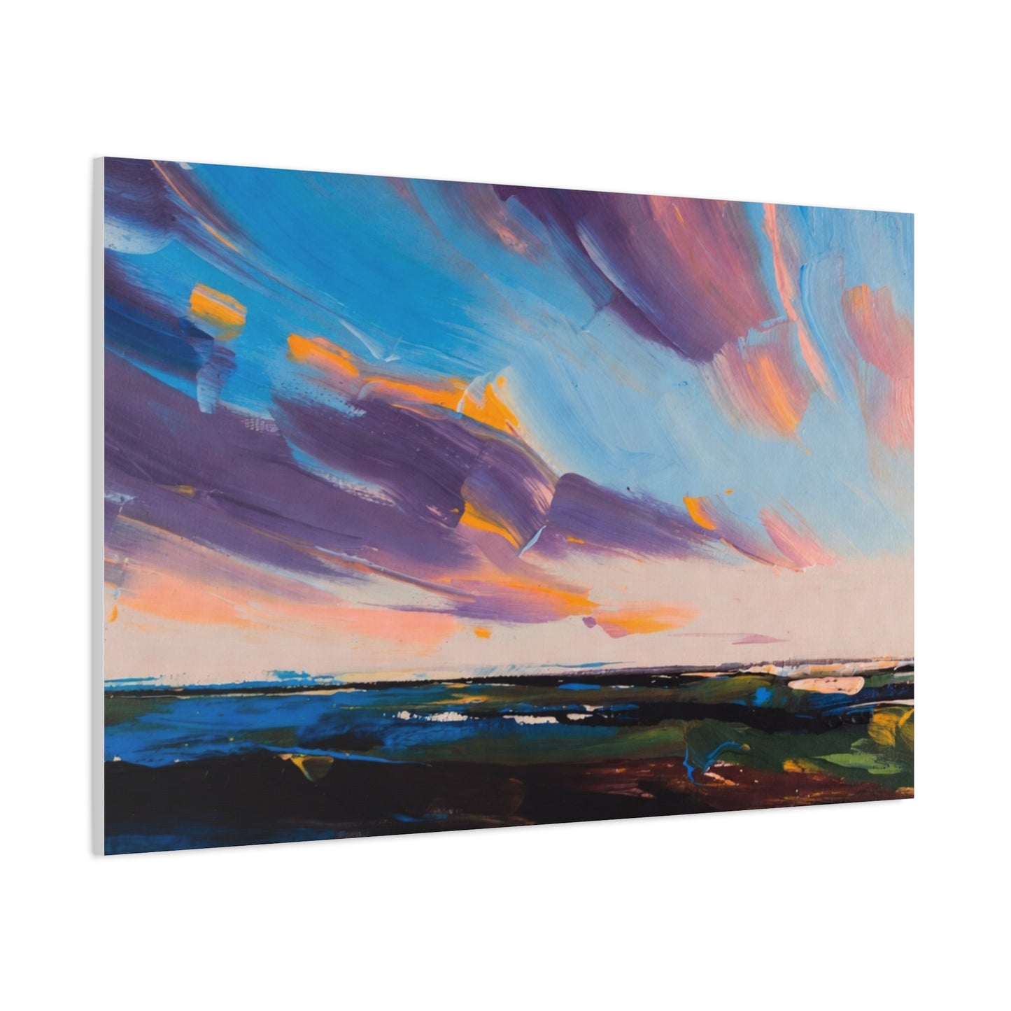 Abstract Coastal Sunset Canvas Print — Matte Stretched Wall Art