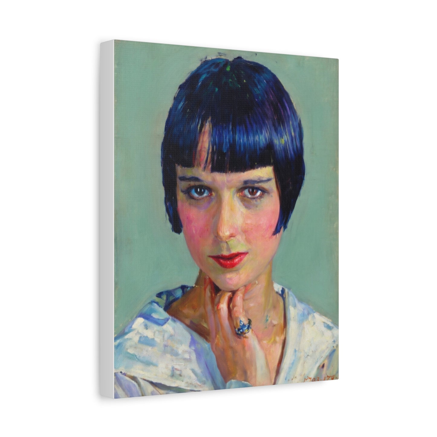 Portrait Canvas Print — Vintage Flapper Woman Matte Stretched Wall Art