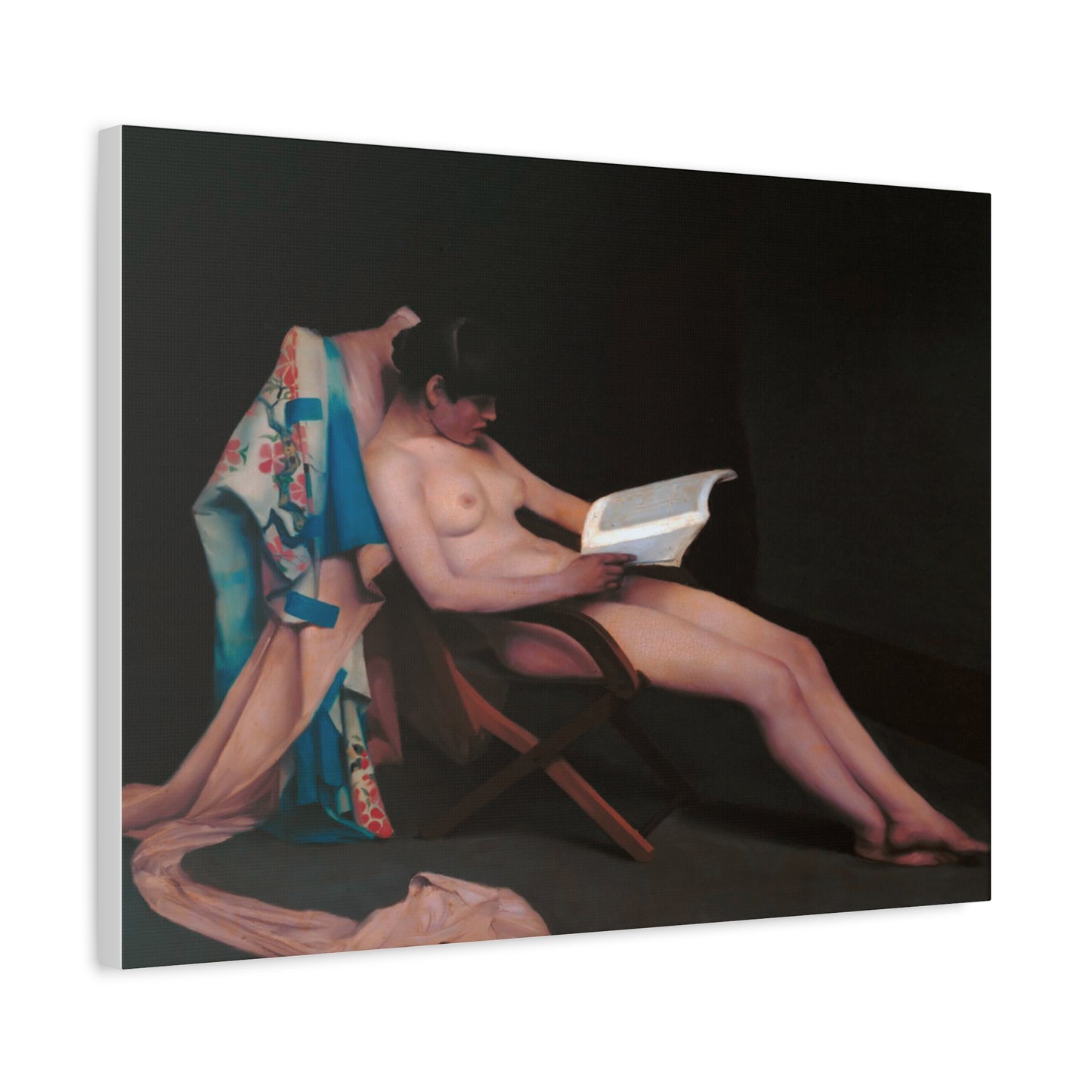 The reading girl by Theodore Roussel Matte Canvas Wall Art Print