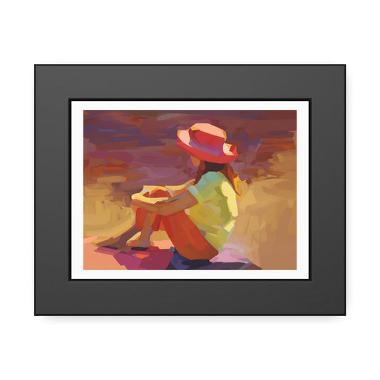 Framed Poster — Vibrant Coastal Girl Illustration, Summer Beach Wall Art