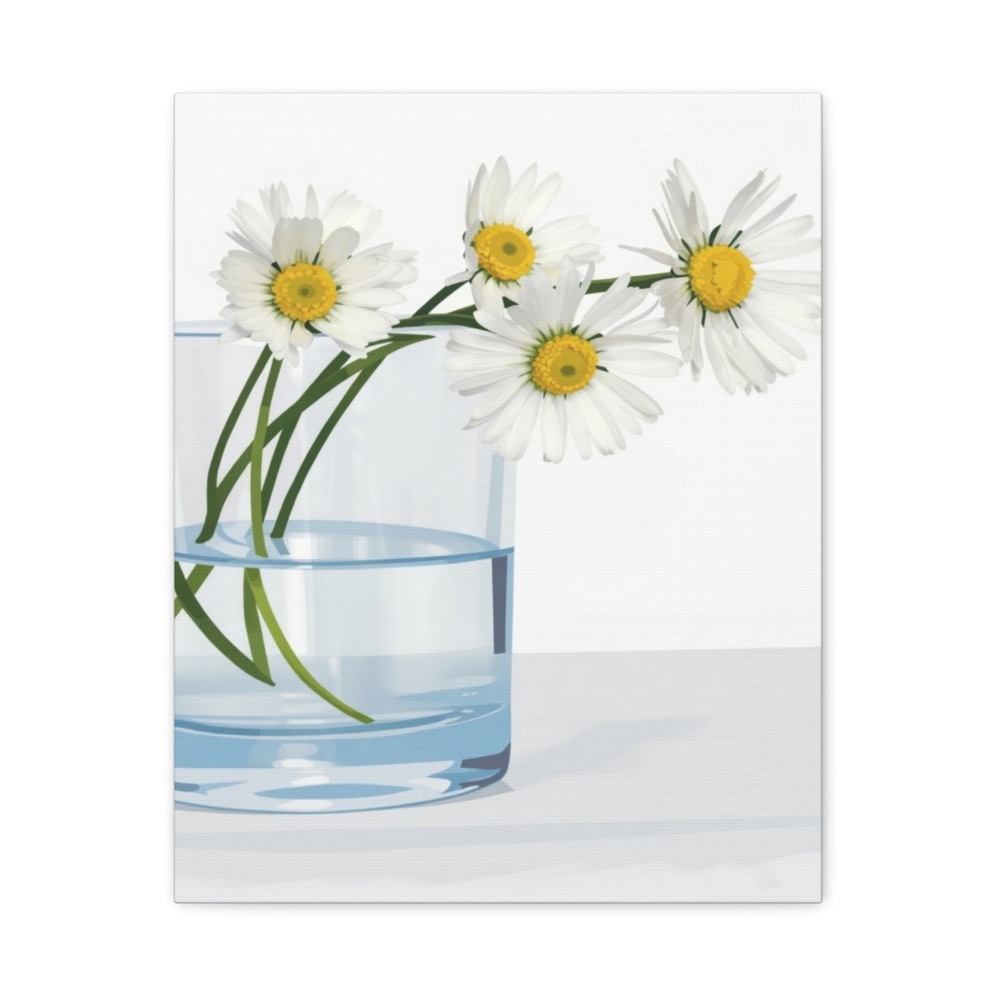 Daisy Glass Vase Canvas Print — Matte Stretched Wall Art