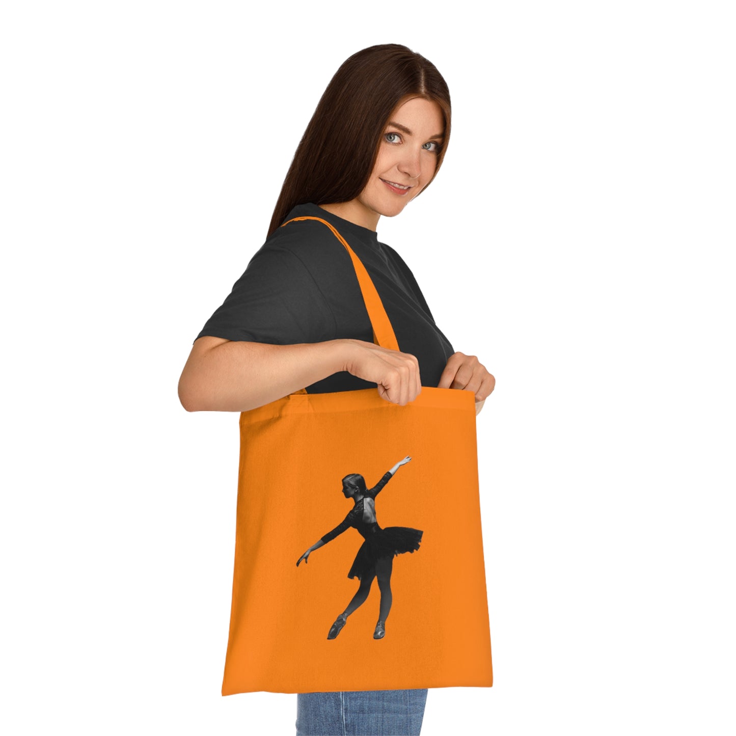 Ballet Silhouette Cotton Tote — Dancer Tote Bag for Ballet Lovers
