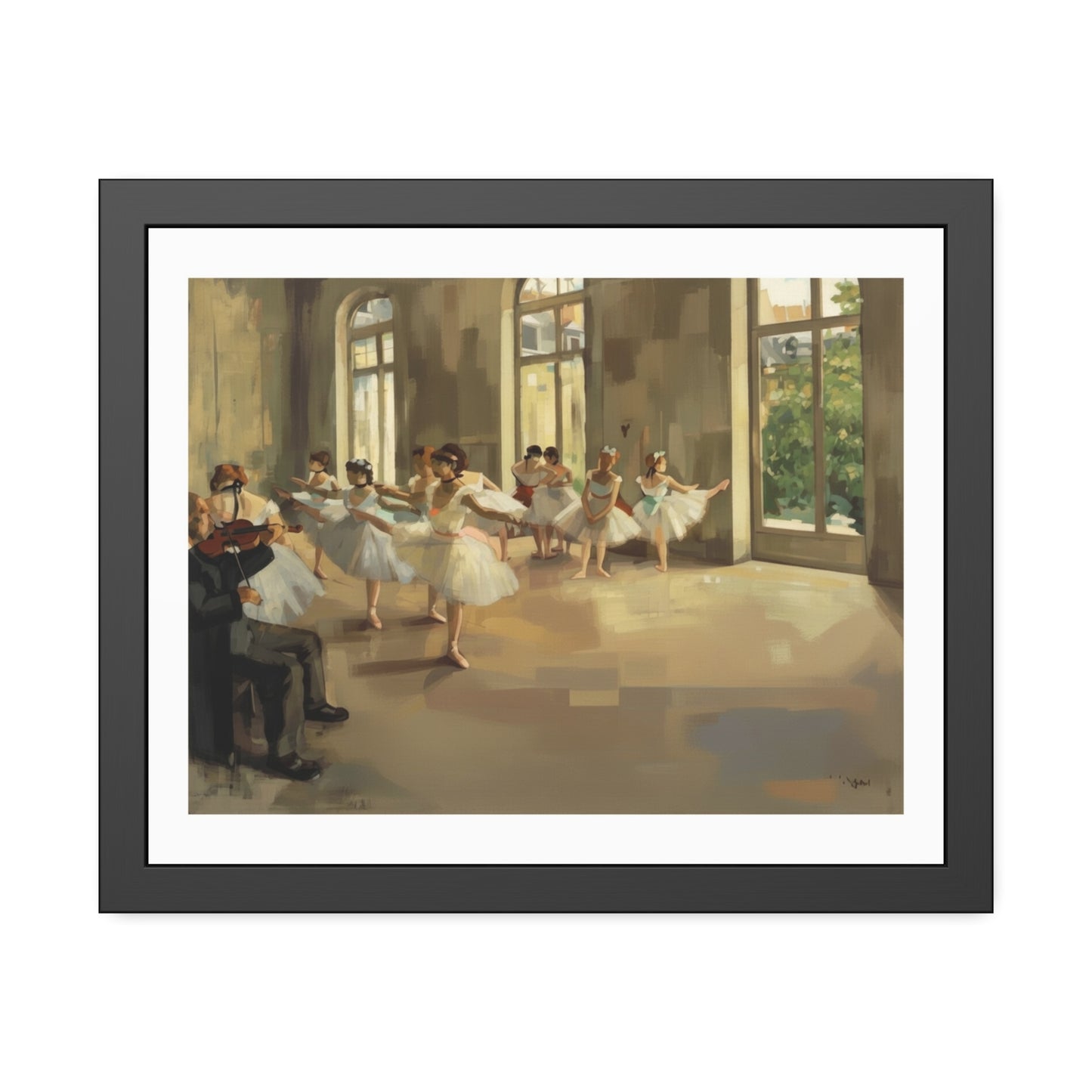 Ballet Rehearsal Framed Art Print — Dancer Studio Poster