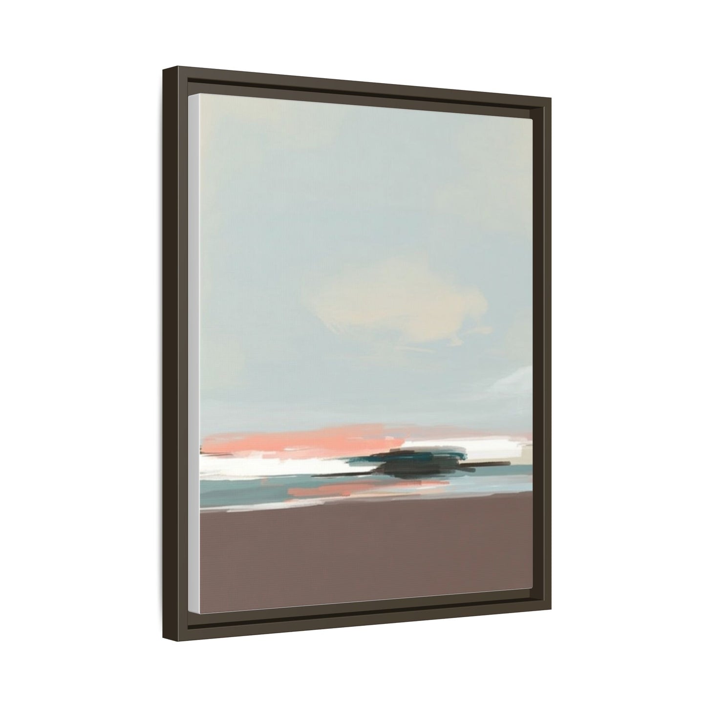 Framed Matte Canvas Print — Soft Coastal Abstract Landscape