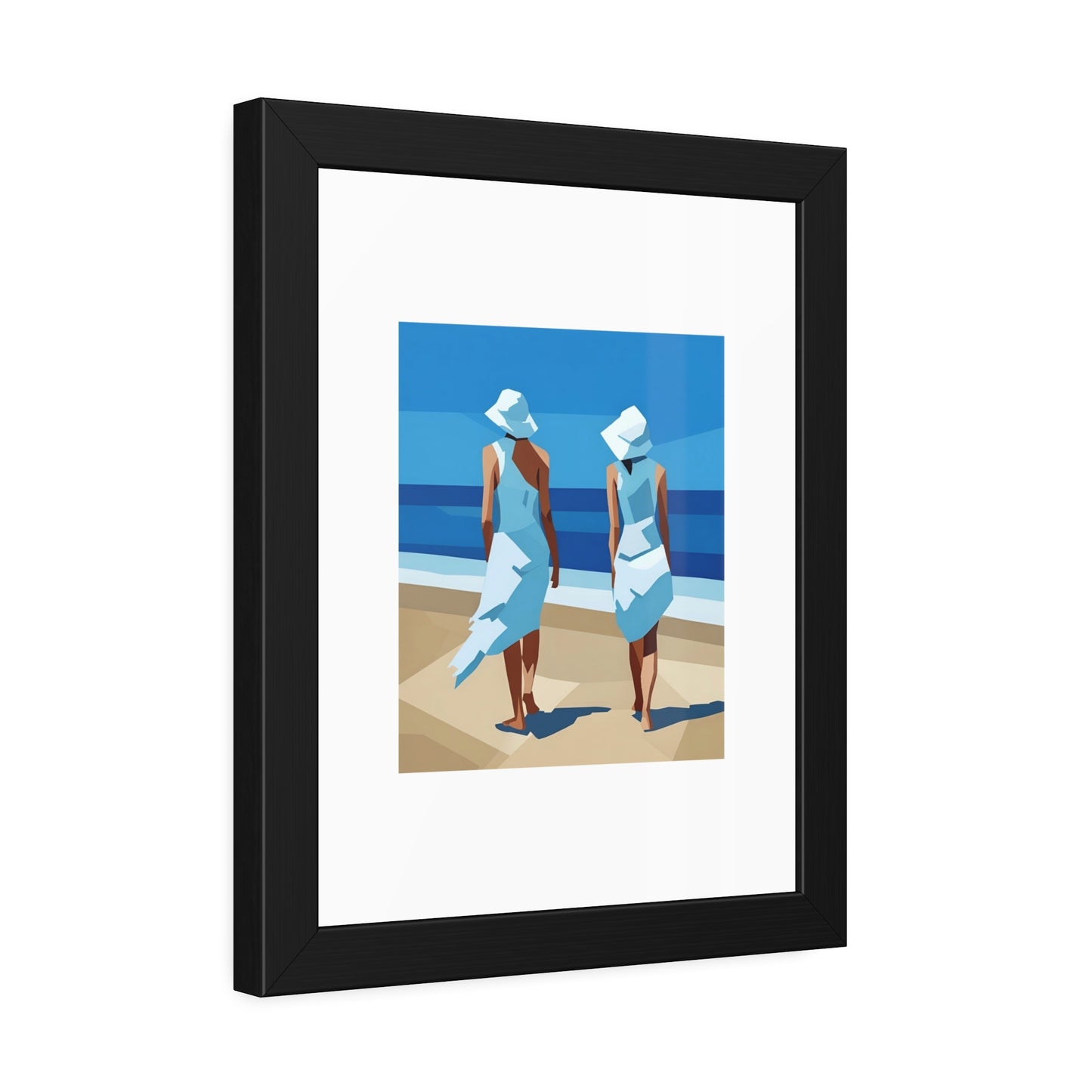 Framed Beach Poster — Vintage Coastal Art Print