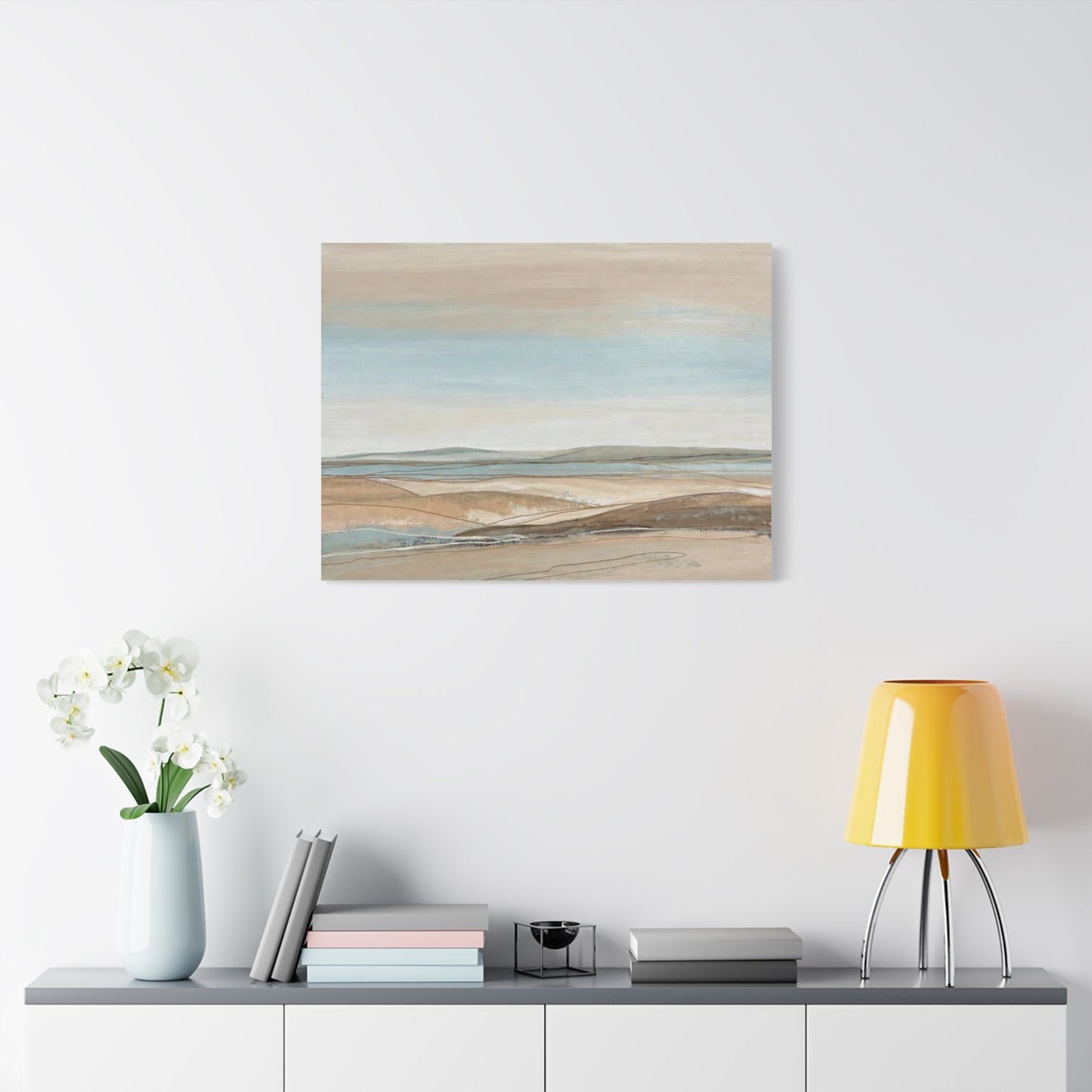 Coastal Pastel Landscape Canvas — Matte Stretched Wall Art