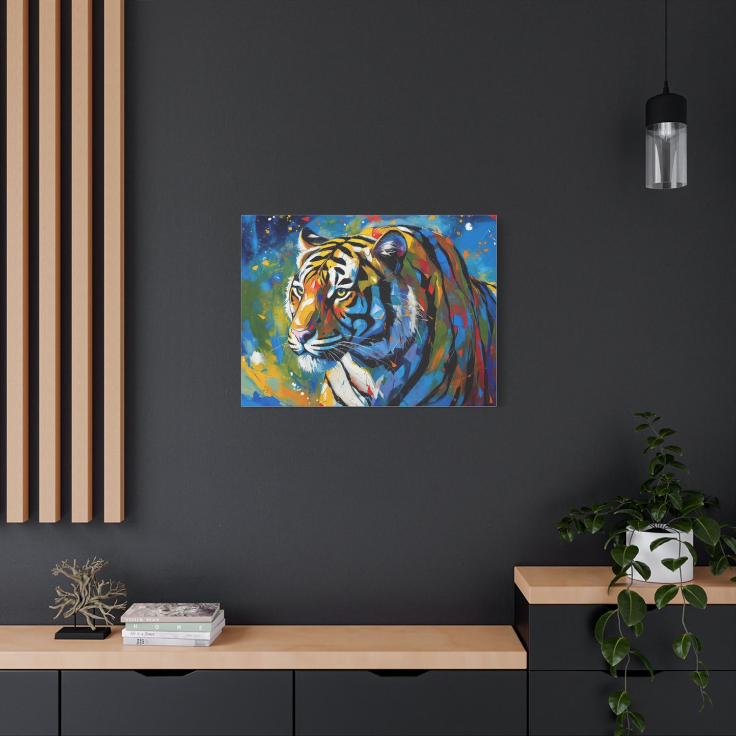 Colorful Tiger Matte Canvas Wall Art — Vibrant Stretched 1.25"
