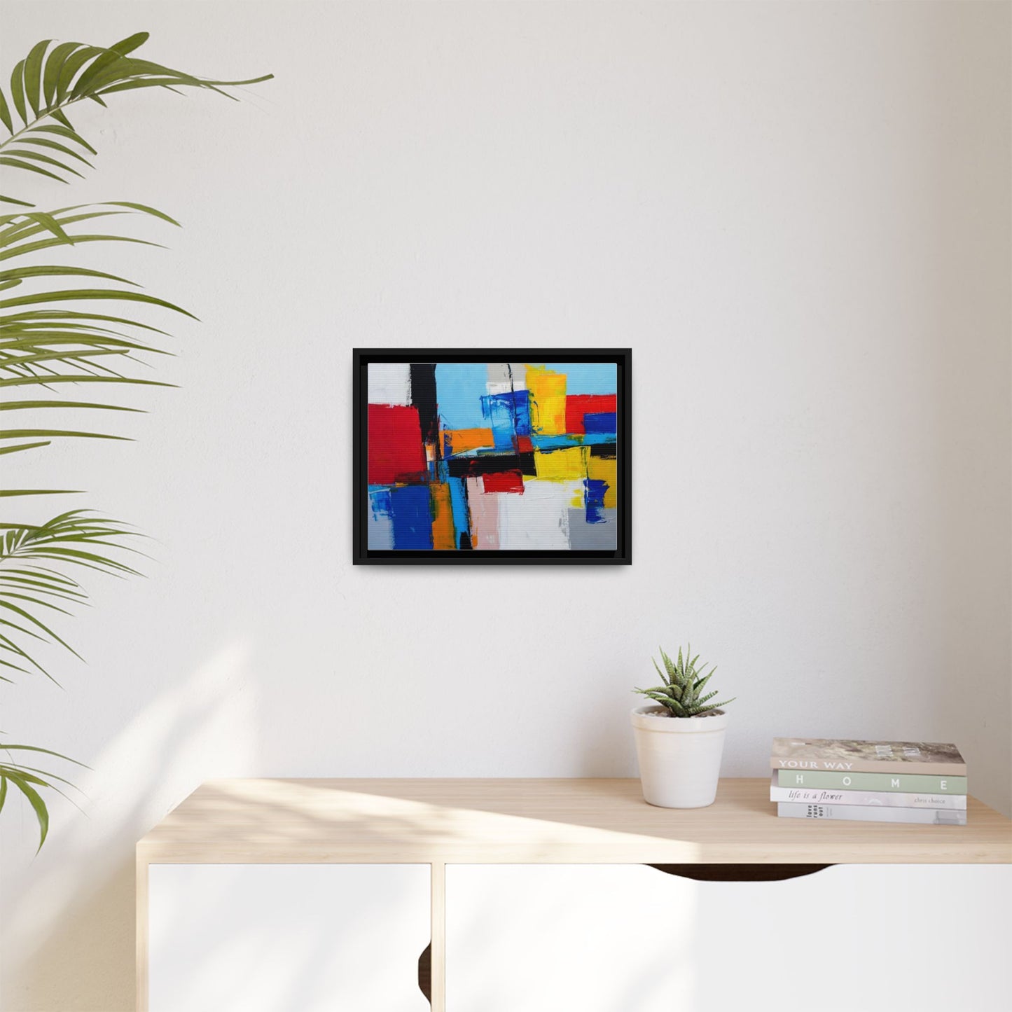 Abstract Color Block Matte Canvas Framed Wall Art