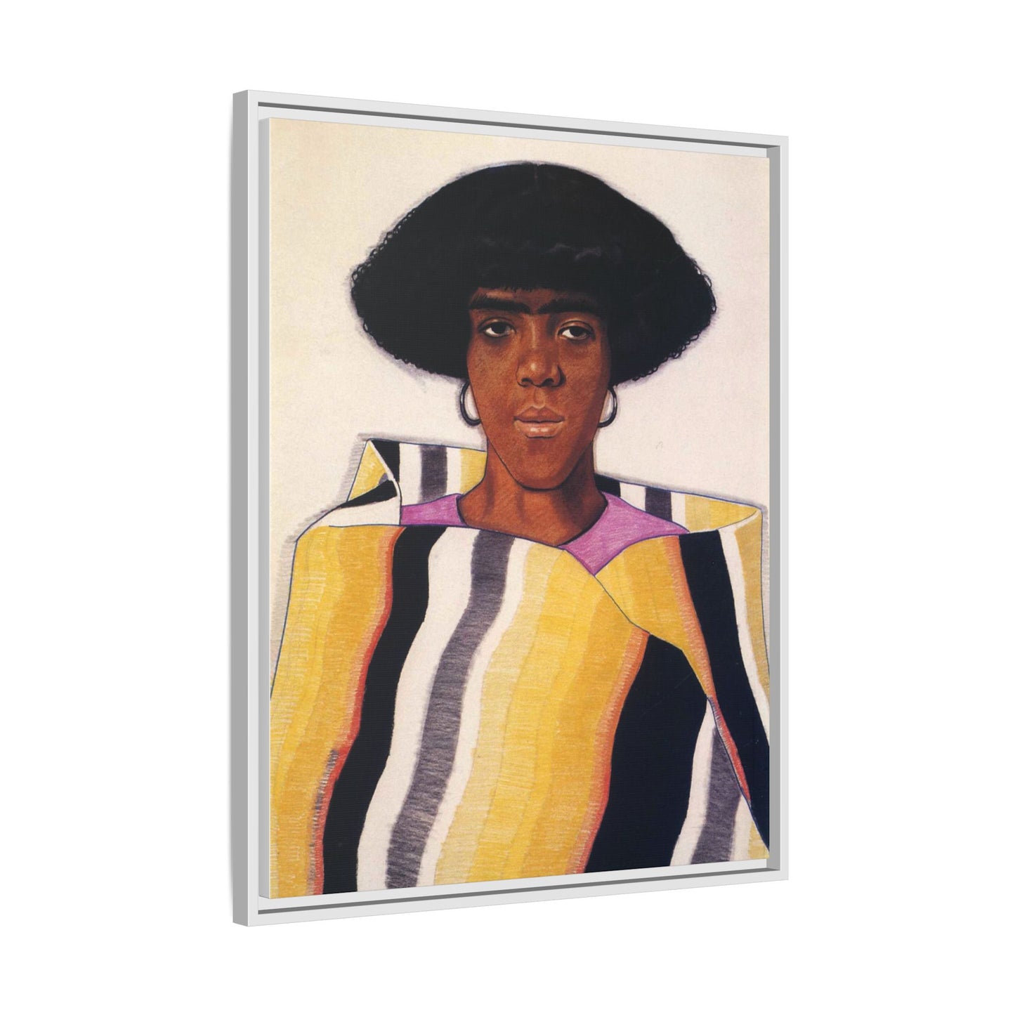Portrait of an African American Woman by Winold Reiss Framed Matte Canvas Portrait