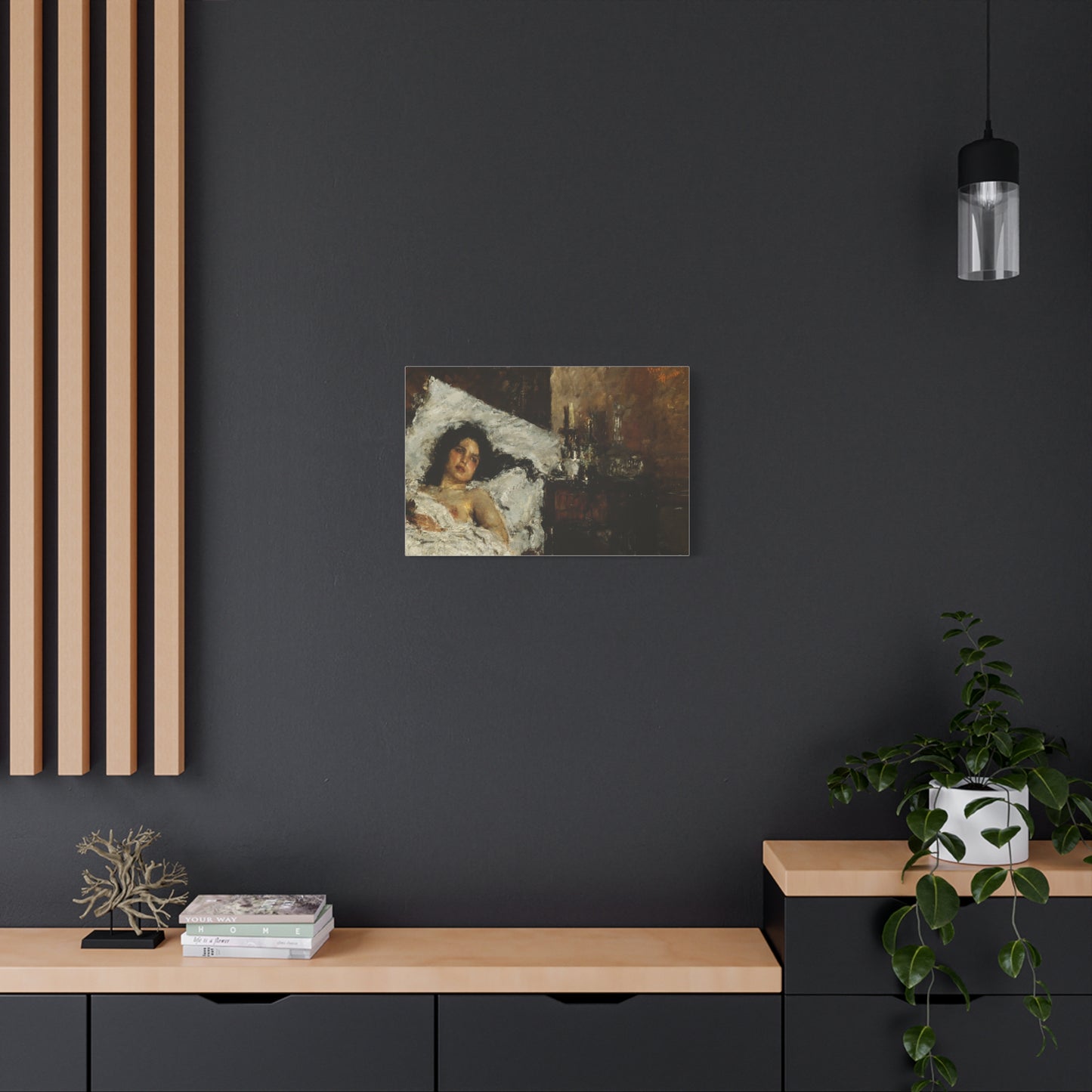 Resting by Antonio Mancini Matte Canvas Wall Art Print