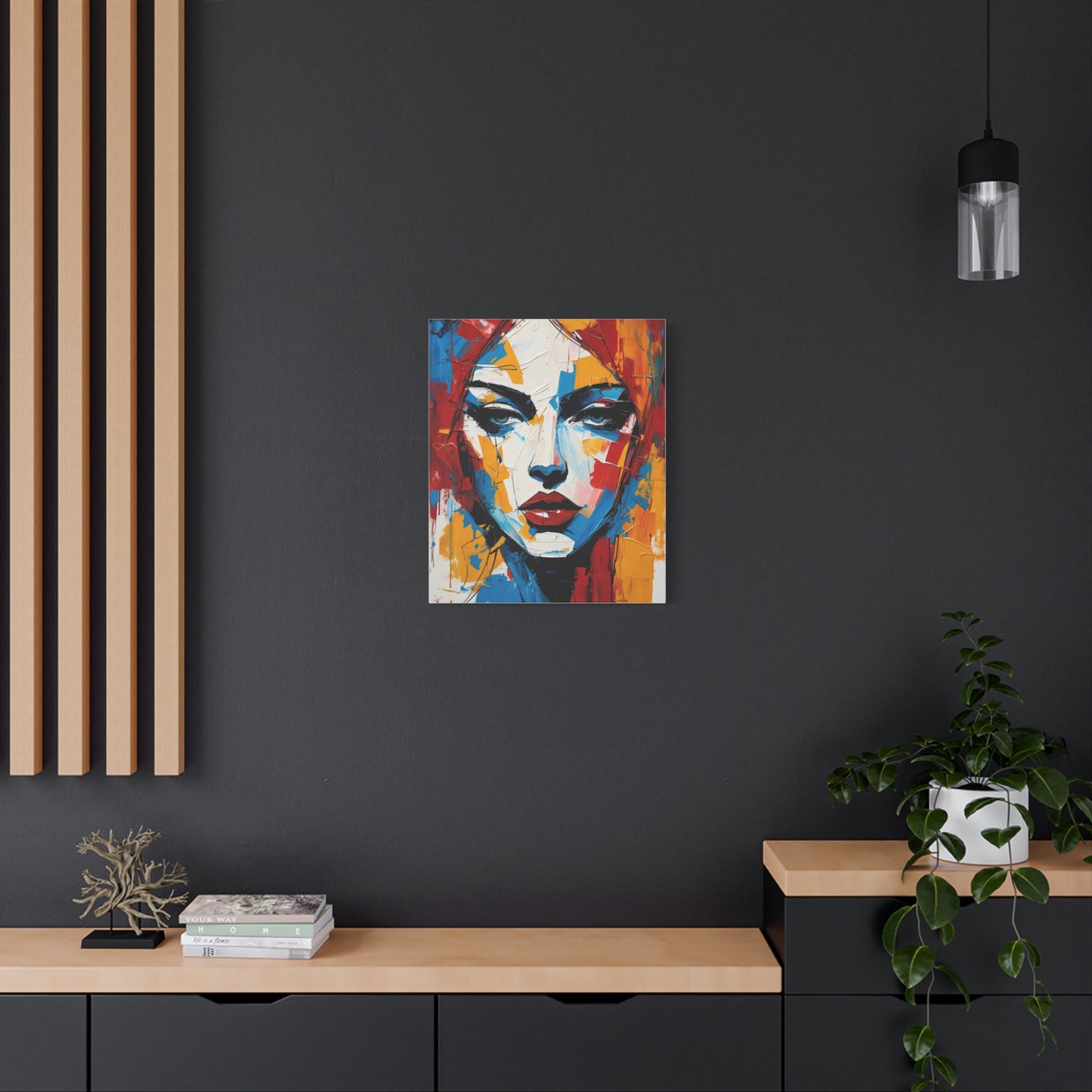 Abstract Portrait Canvas Print — Colorful Modern Woman Wall Art