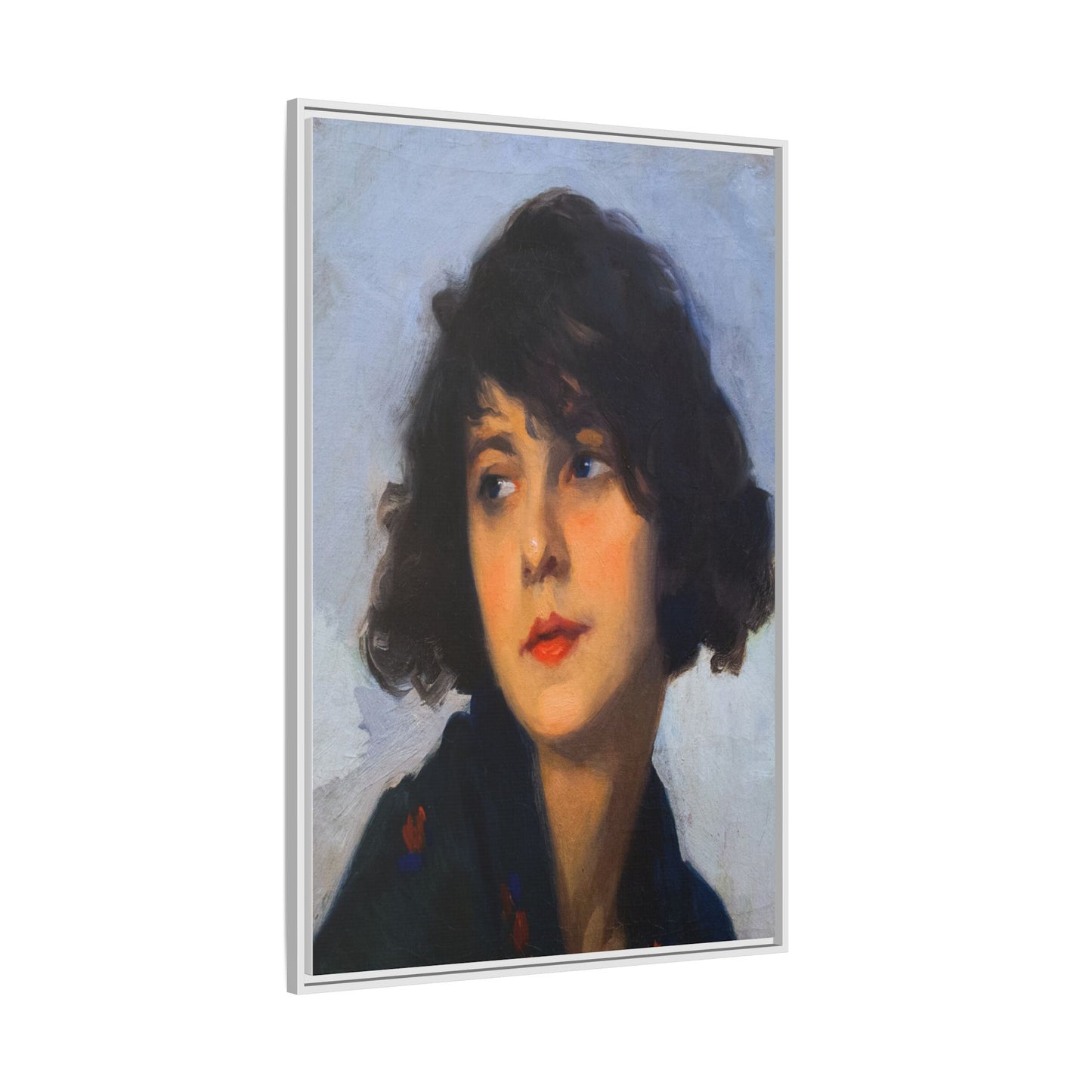 Mulher do chale verde (cropped) by Cyprien Eugene Boulet Framed Matte Canvas Print