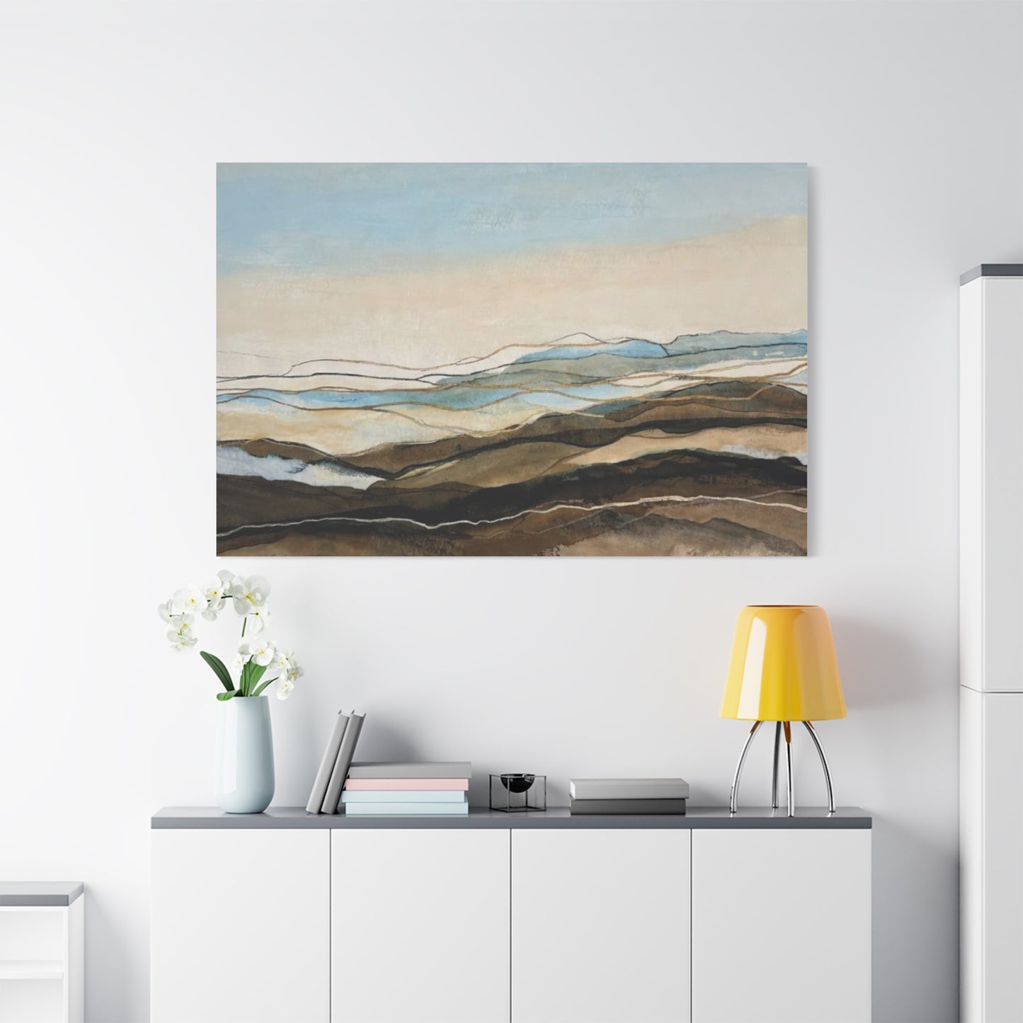 Abstract Coastal Landscape Matte Canvas – Stretched Wall Art