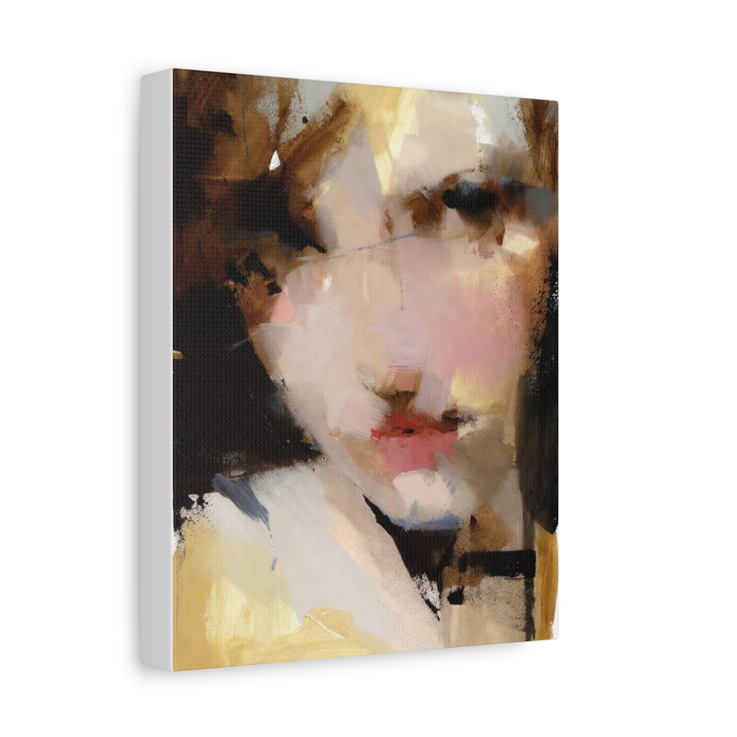Abstract Portrait Matte Canvas Print — Modern Feminine Wall Art
