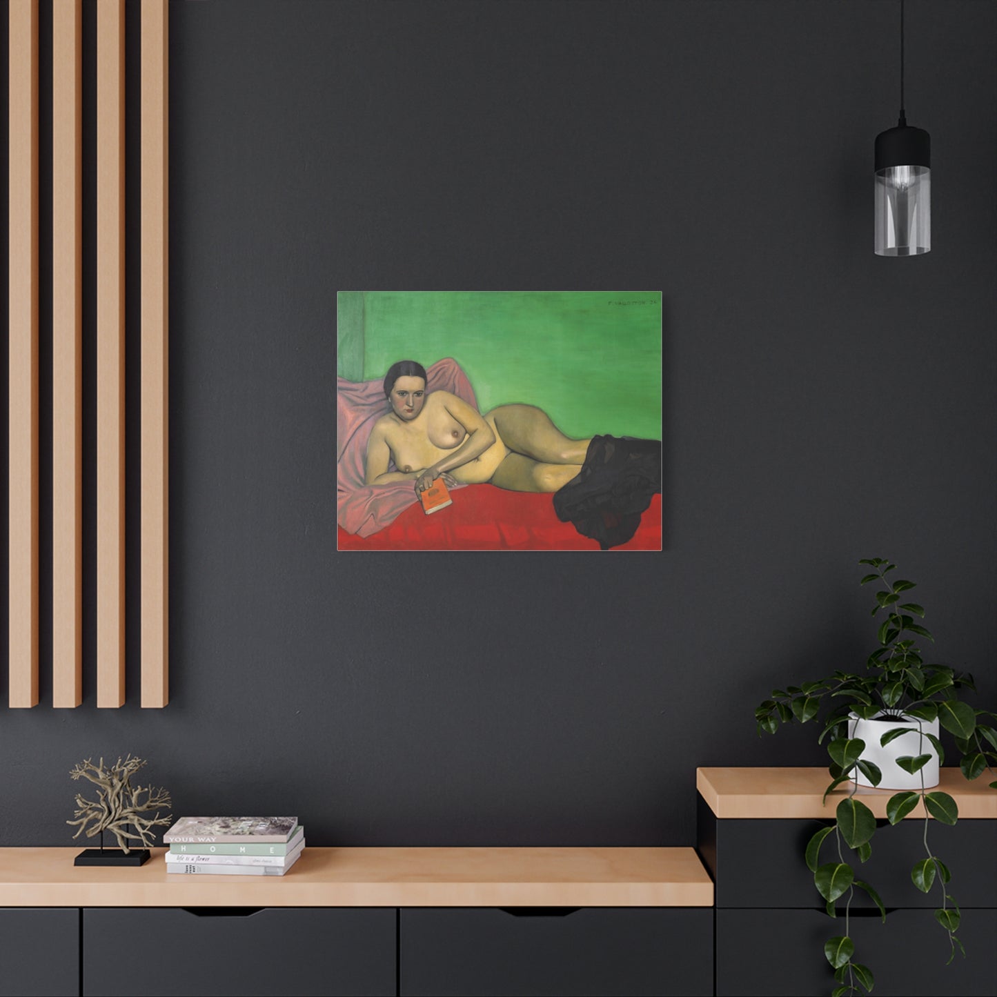 Femme nue tenant un livre by Félix Vallotton Matte Canvas Wall Art Print