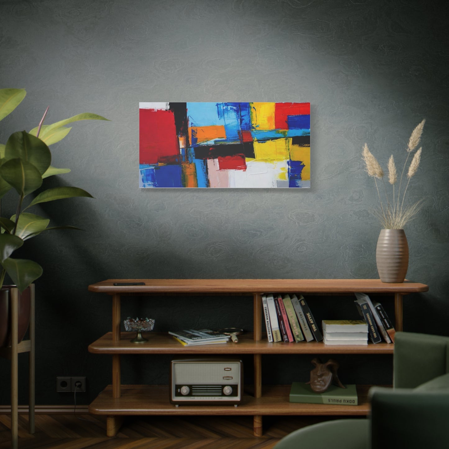 Abstract Color Block Canvas Print — Modern Geometric Wall Art