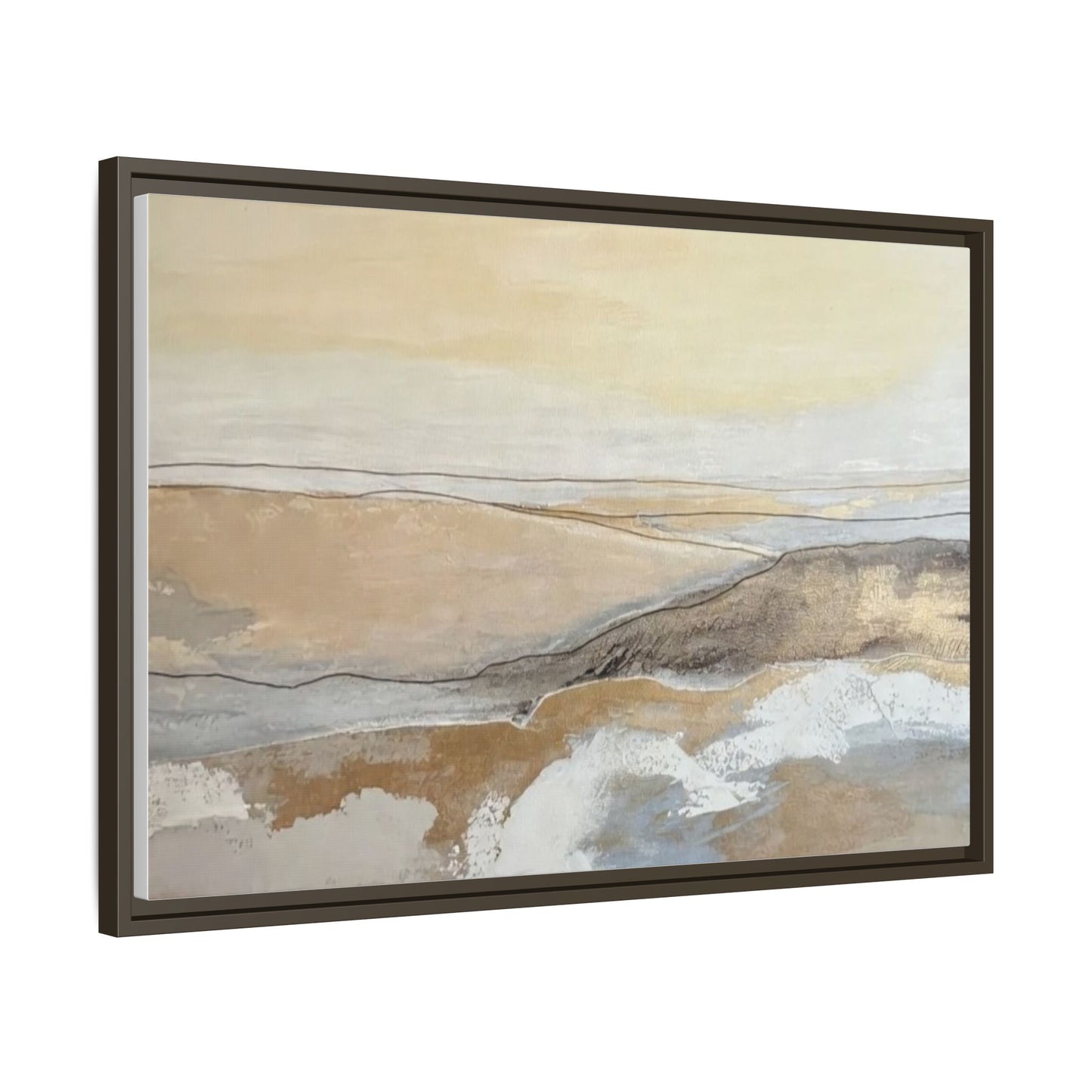 Framed Abstract Coastal Landscape Matte Canvas Wall Art