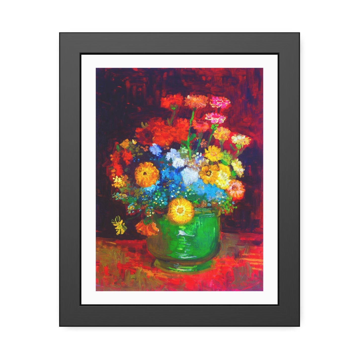 Framed Floral Poster — Colorful Bouquet Art Print
