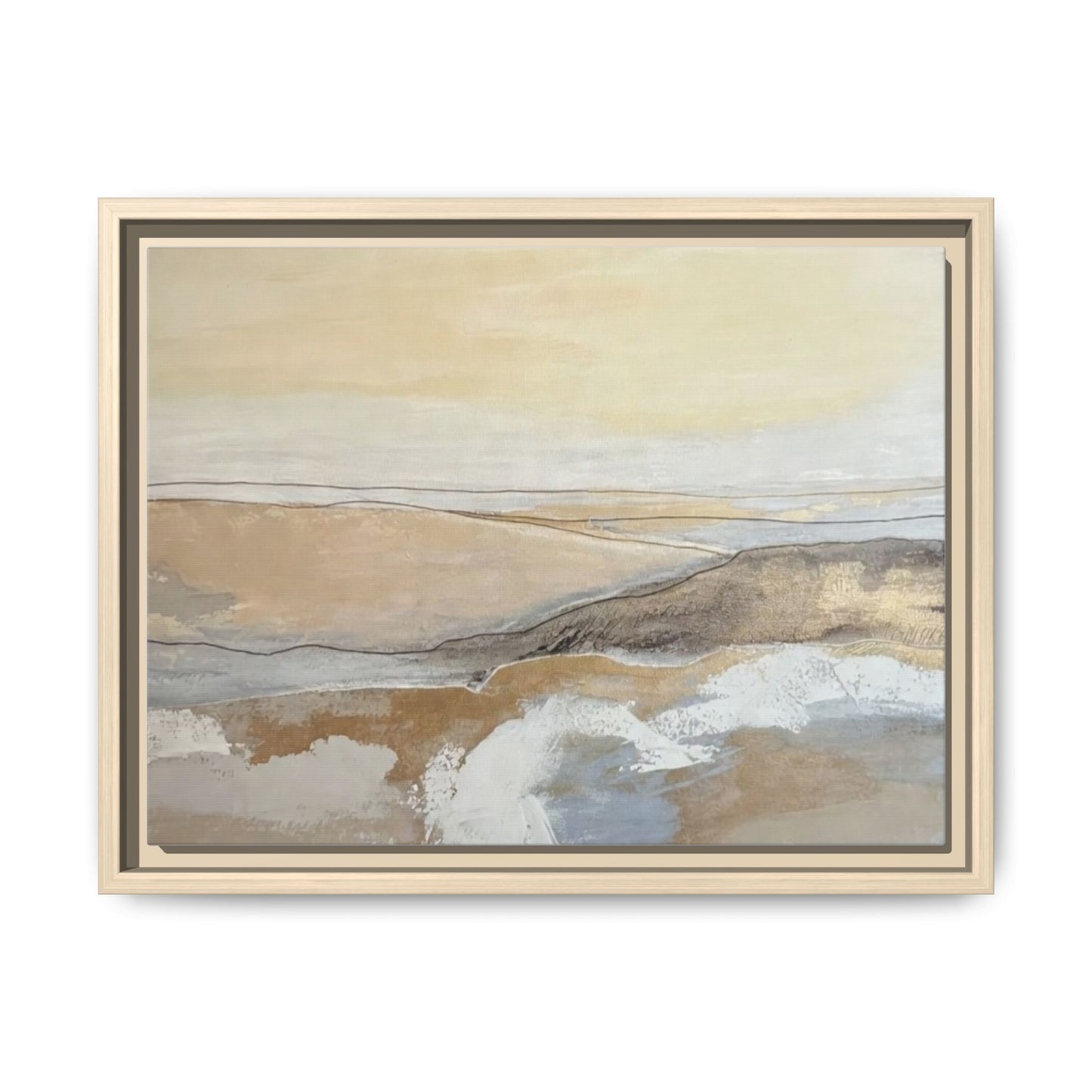 Framed Abstract Coastal Landscape Matte Canvas Wall Art
