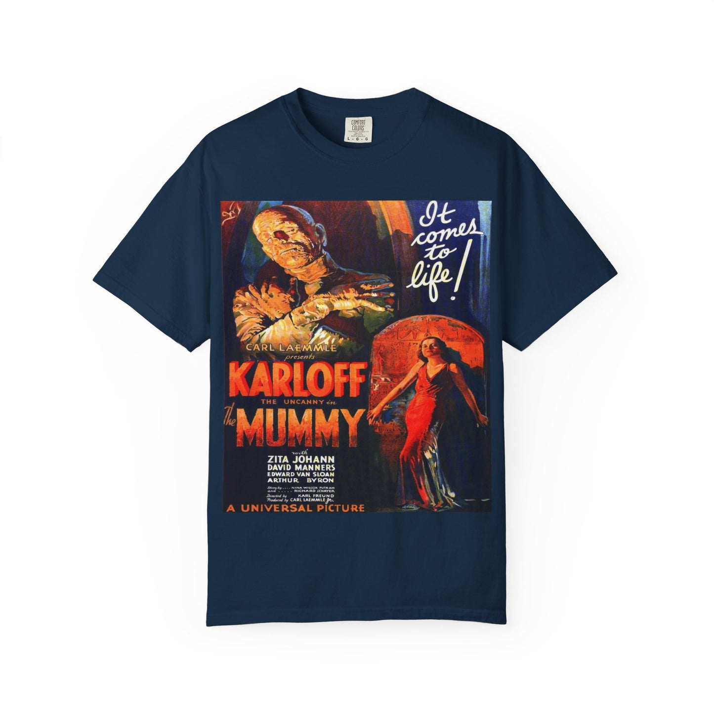 Mummy Movie Poster T‑Shirt — Vintage Karloff Horror Graphic Tee