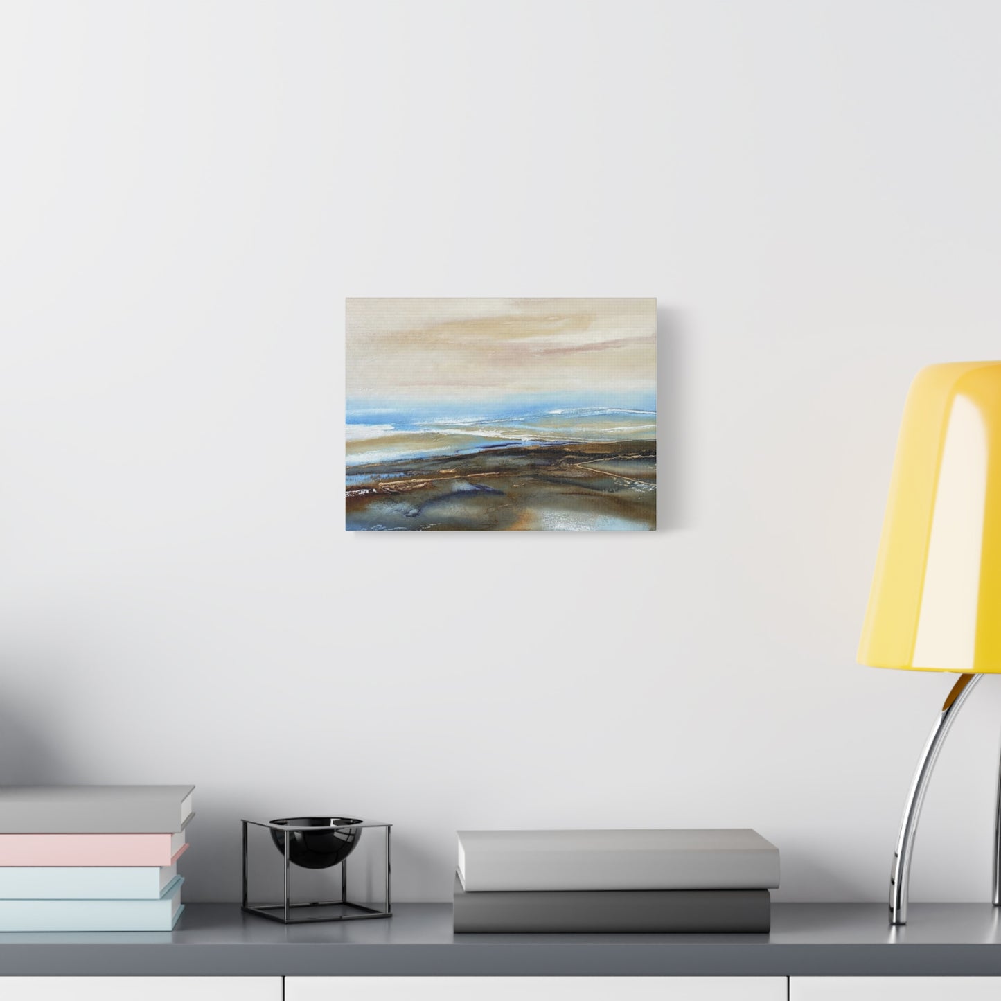 Coastal Abstract Matte Canvas Wall Art — Serene Ocean Horizon Stretch