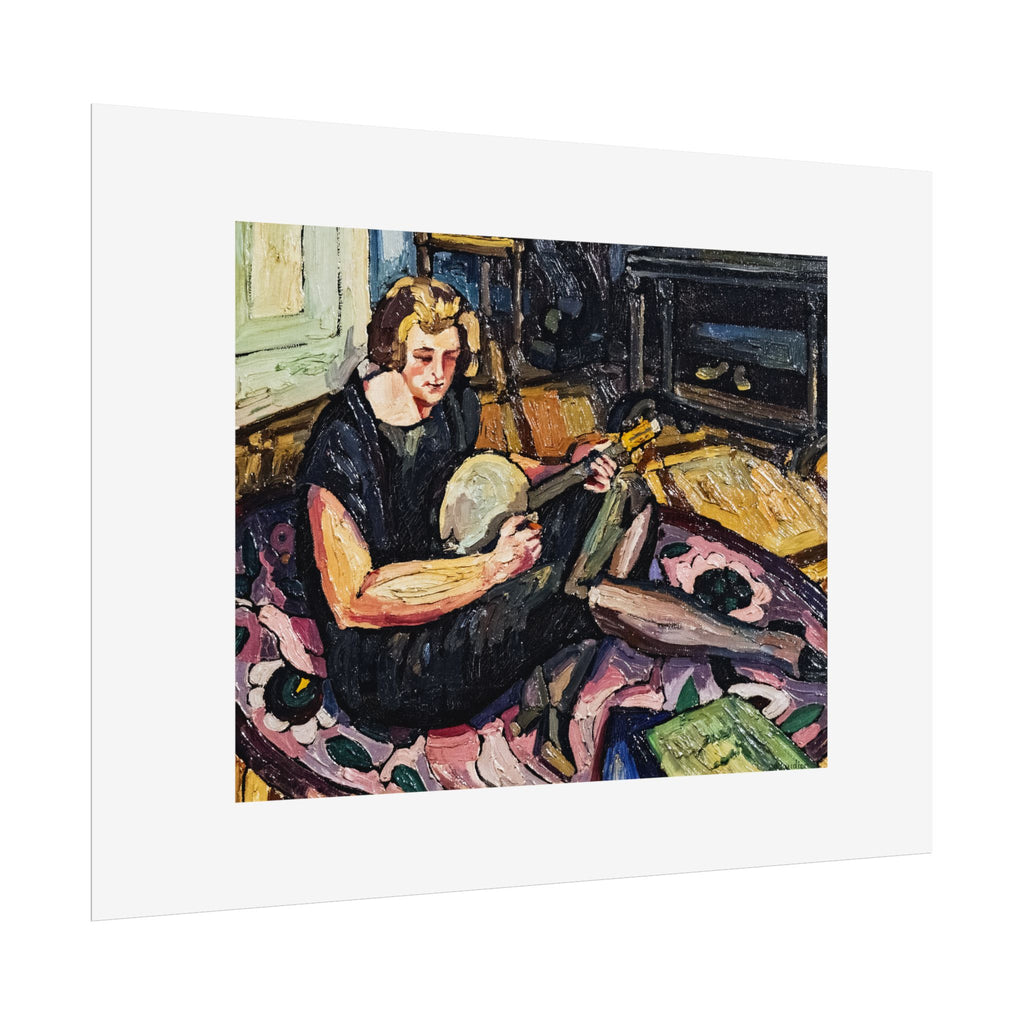 Luce au banjo dans le salon à Rabastens by Georges Gaudion Wall Art Print