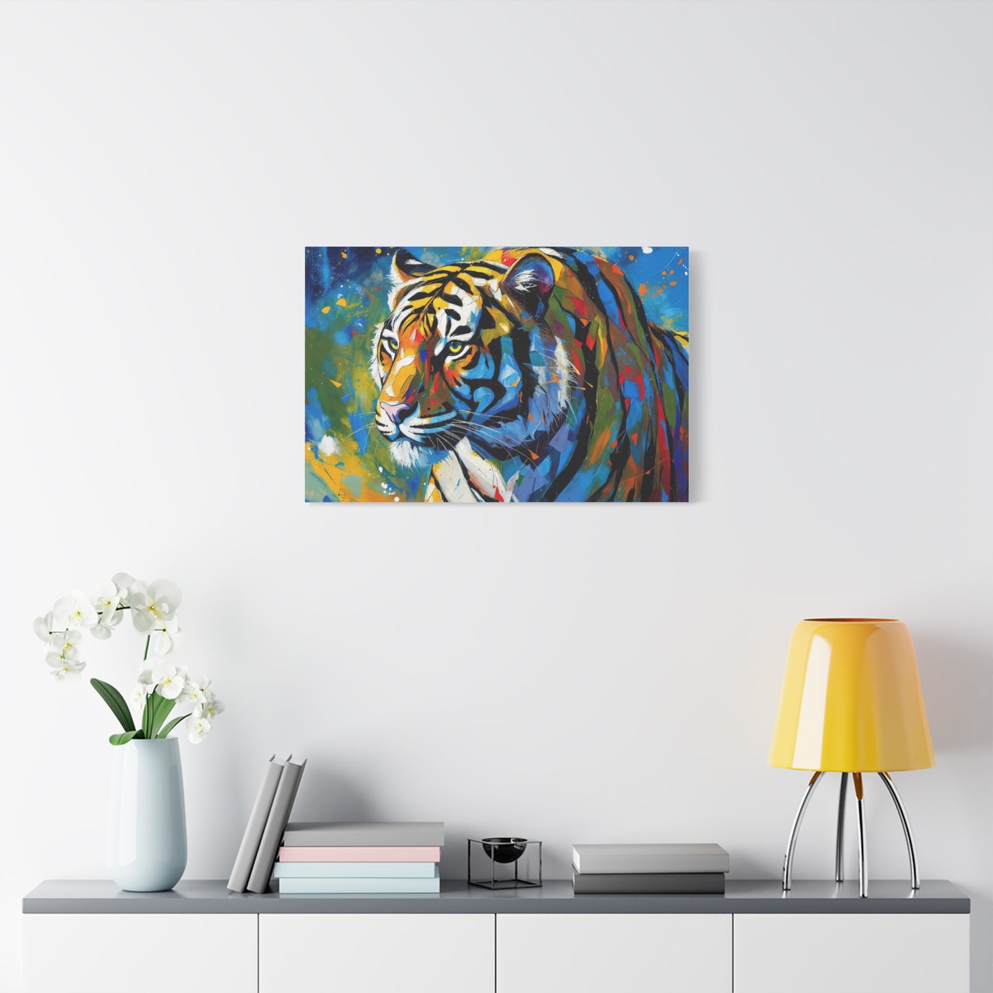 Colorful Tiger Matte Canvas Wall Art — Vibrant Stretched 1.25"