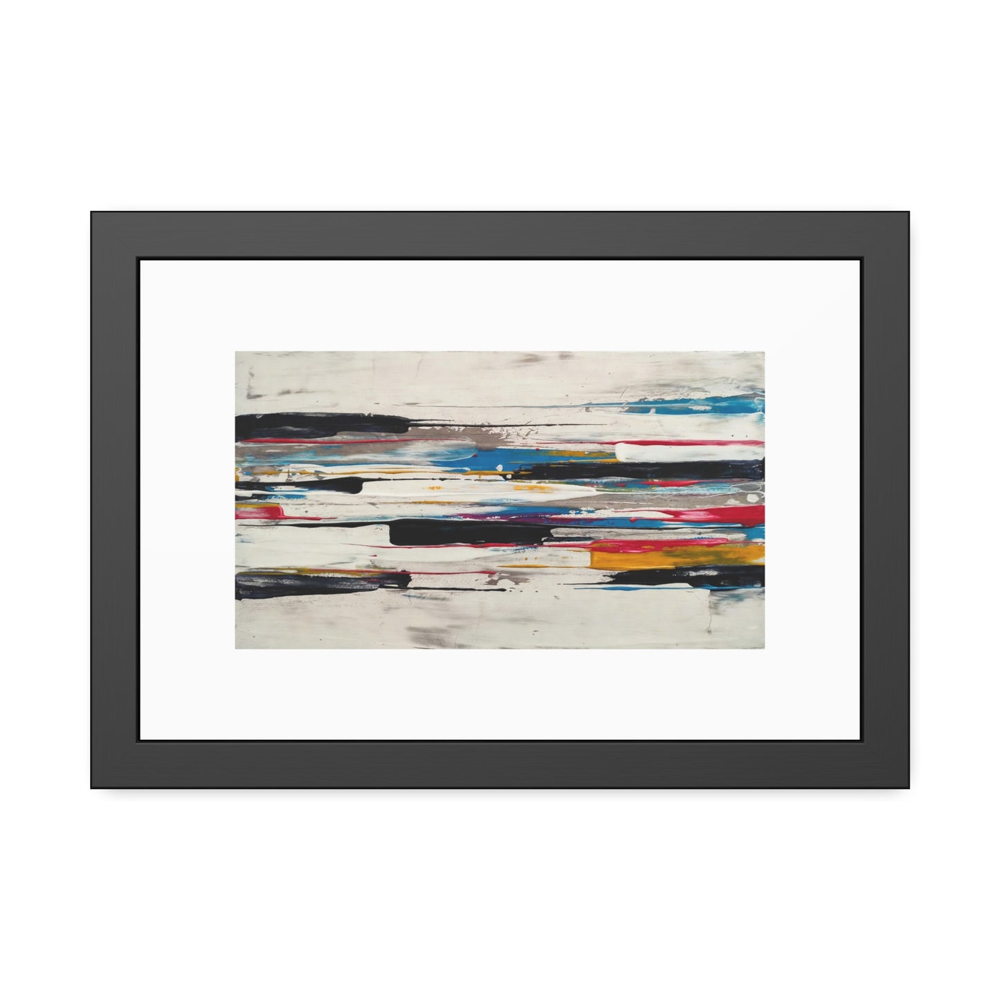 Abstract Color Stripe Framed Poster - Modern Minimalist Wall Art