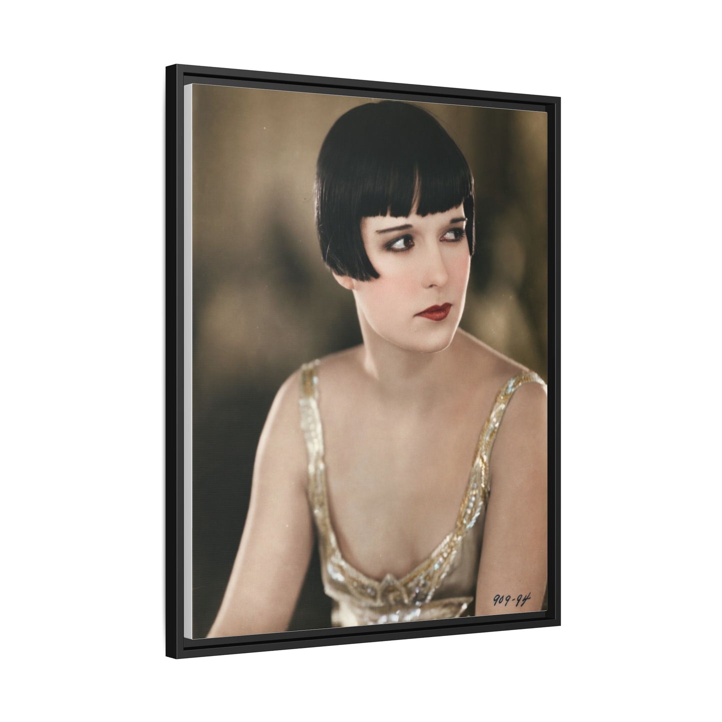 Vintage Louise Brooks Portrait Matte Canvas Framed Wall Art