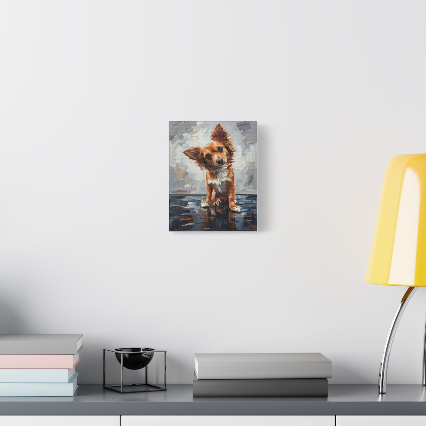 Charming Chihuahua Canvas Print — Whimsical Dog Portrait Wall Art