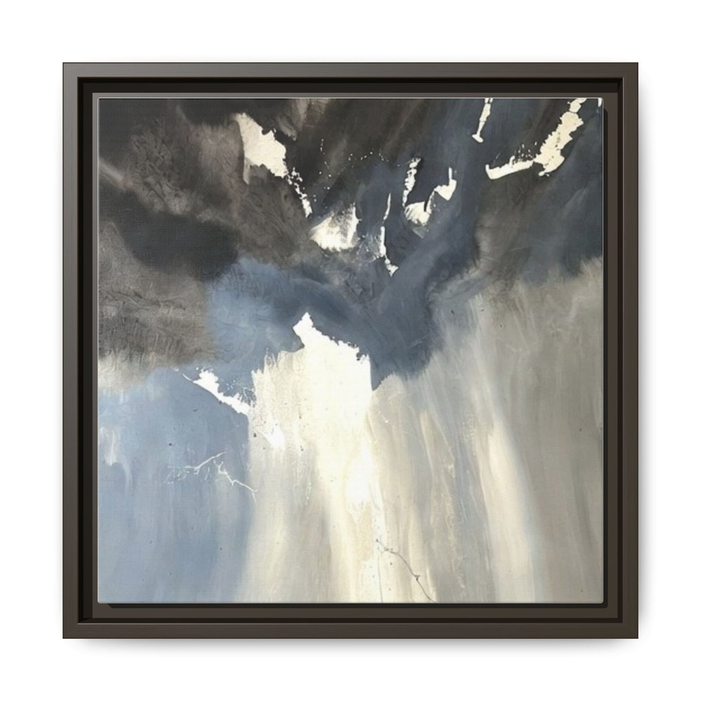 Framed Matte Canvas Art — Moody Abstract Sky Painting