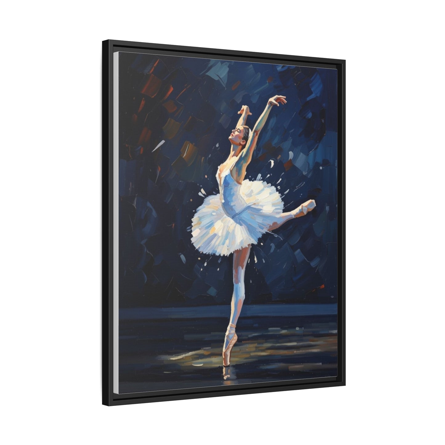 Ballerina Ballet Canvas Print — Framed Matte Wall Art
