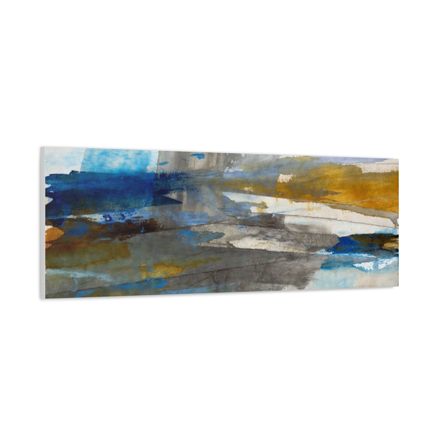 Abstract Coastal Blue Matte Canvas Print — Stretched 1.25" Wall Art