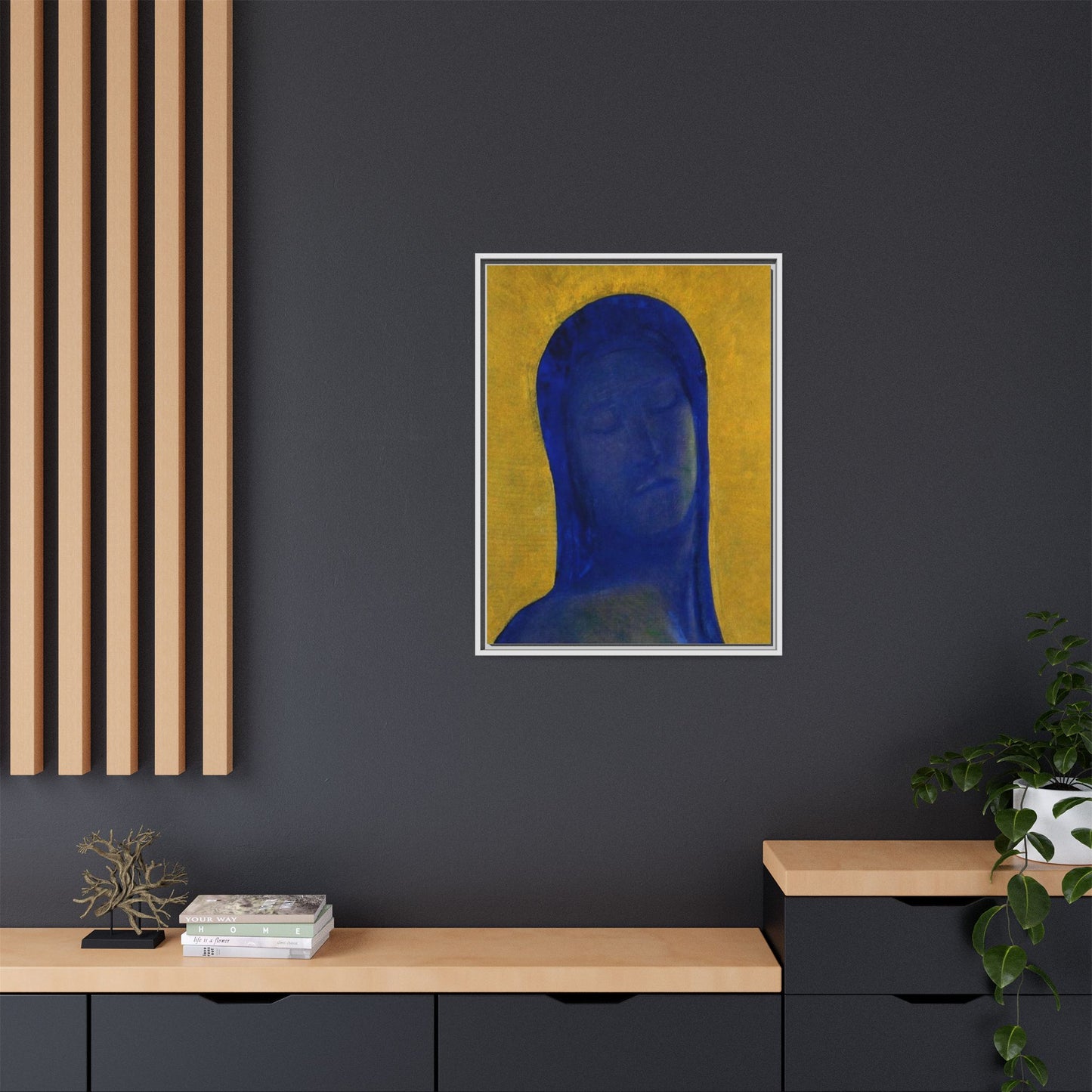 Closed Eyes by Odilon Redon Framed Matte Canvas Wall Art Print