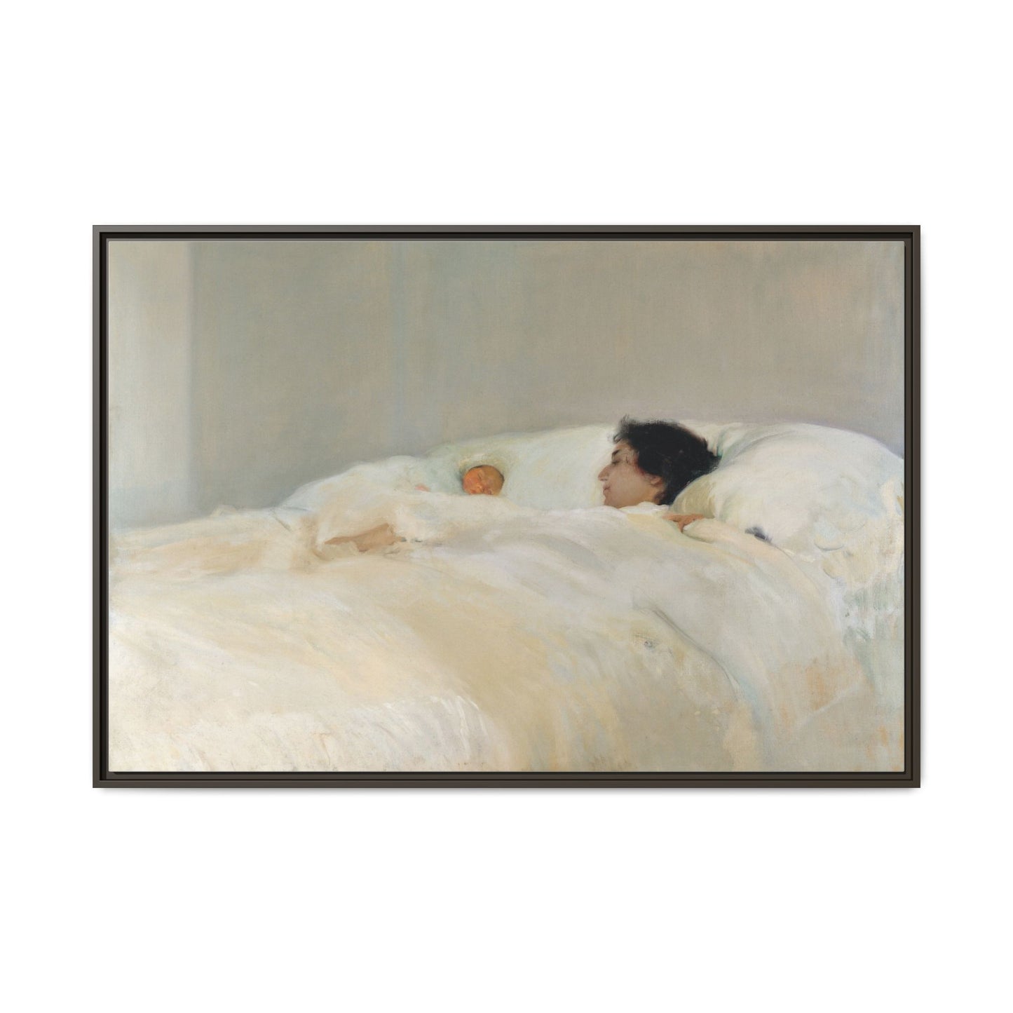 Mother by Joaquin Sorolla y Bastida Framed Matte Canvas Wall Art Print