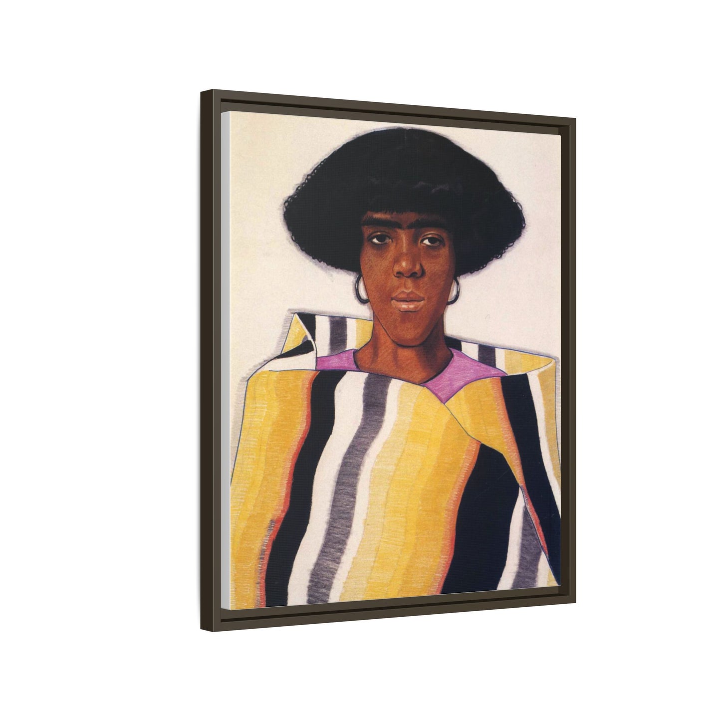 Portrait of an African American Woman by Winold Reiss Framed Matte Canvas Portrait